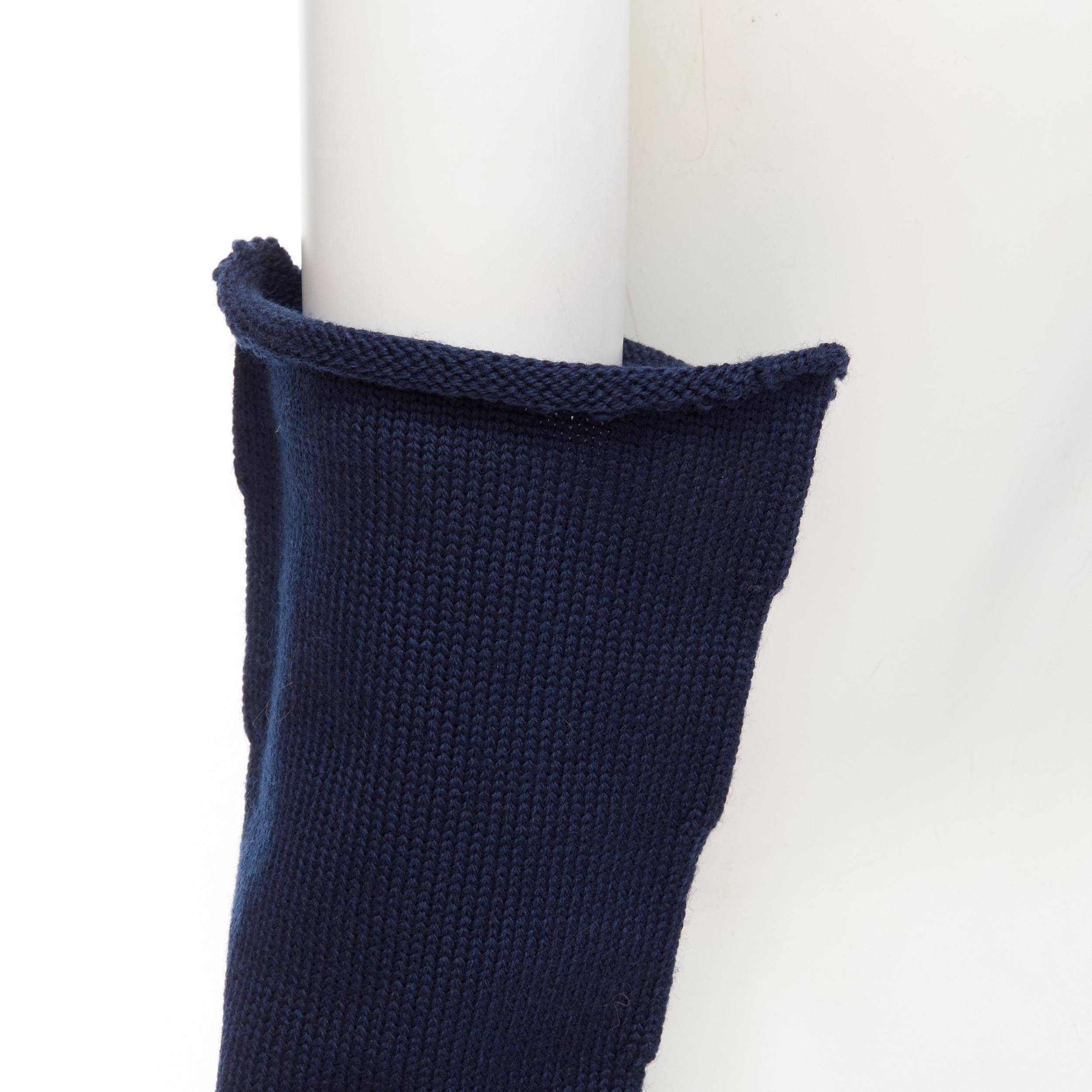 COMME DES GARCONS 1996 Vintage Runway navy blue wool knit full opera gloves rare In Excellent Condition For Sale In Hong Kong, NT