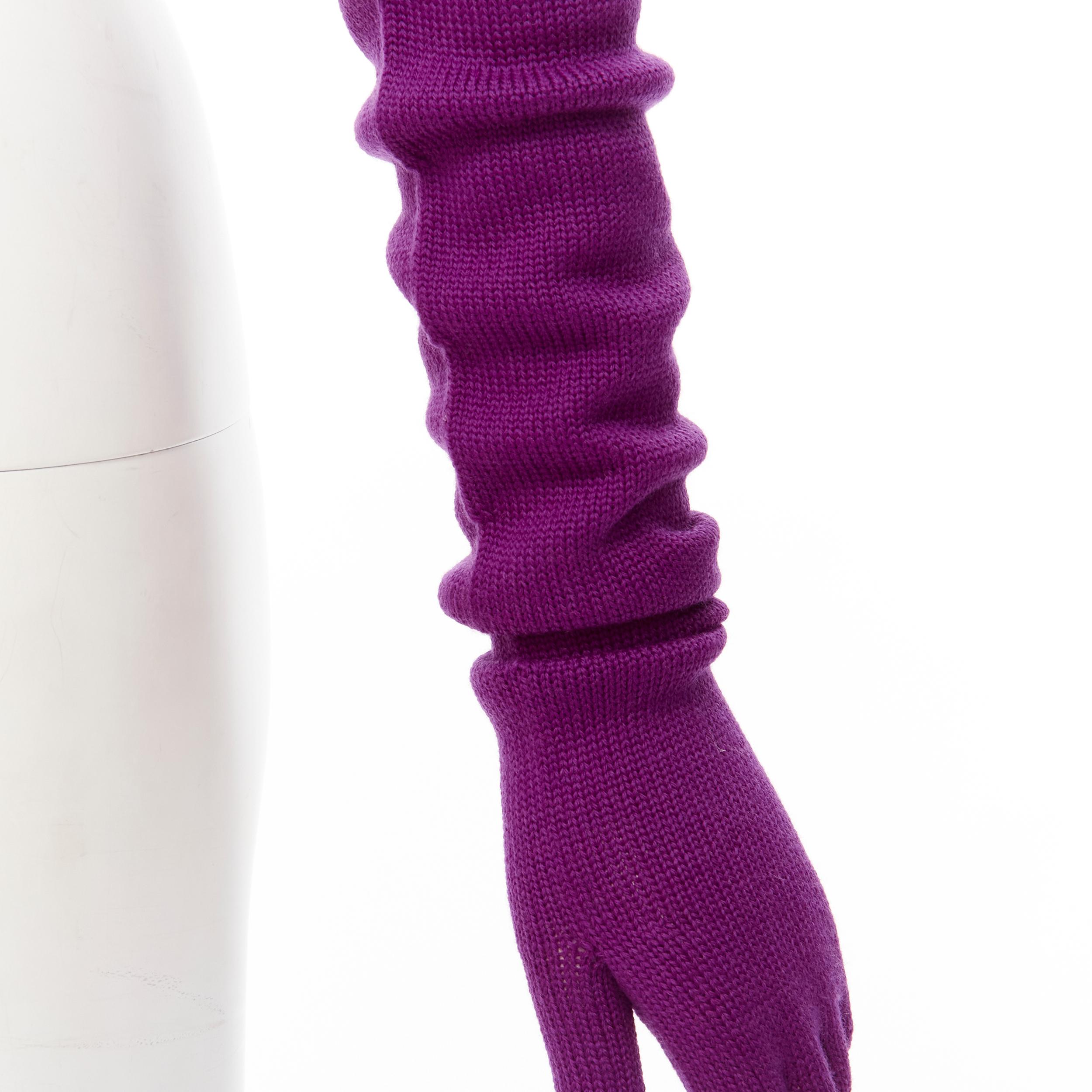COMME DES GARCONS 1996 Vintage Runway purple wool knit full opera gloves rare 2