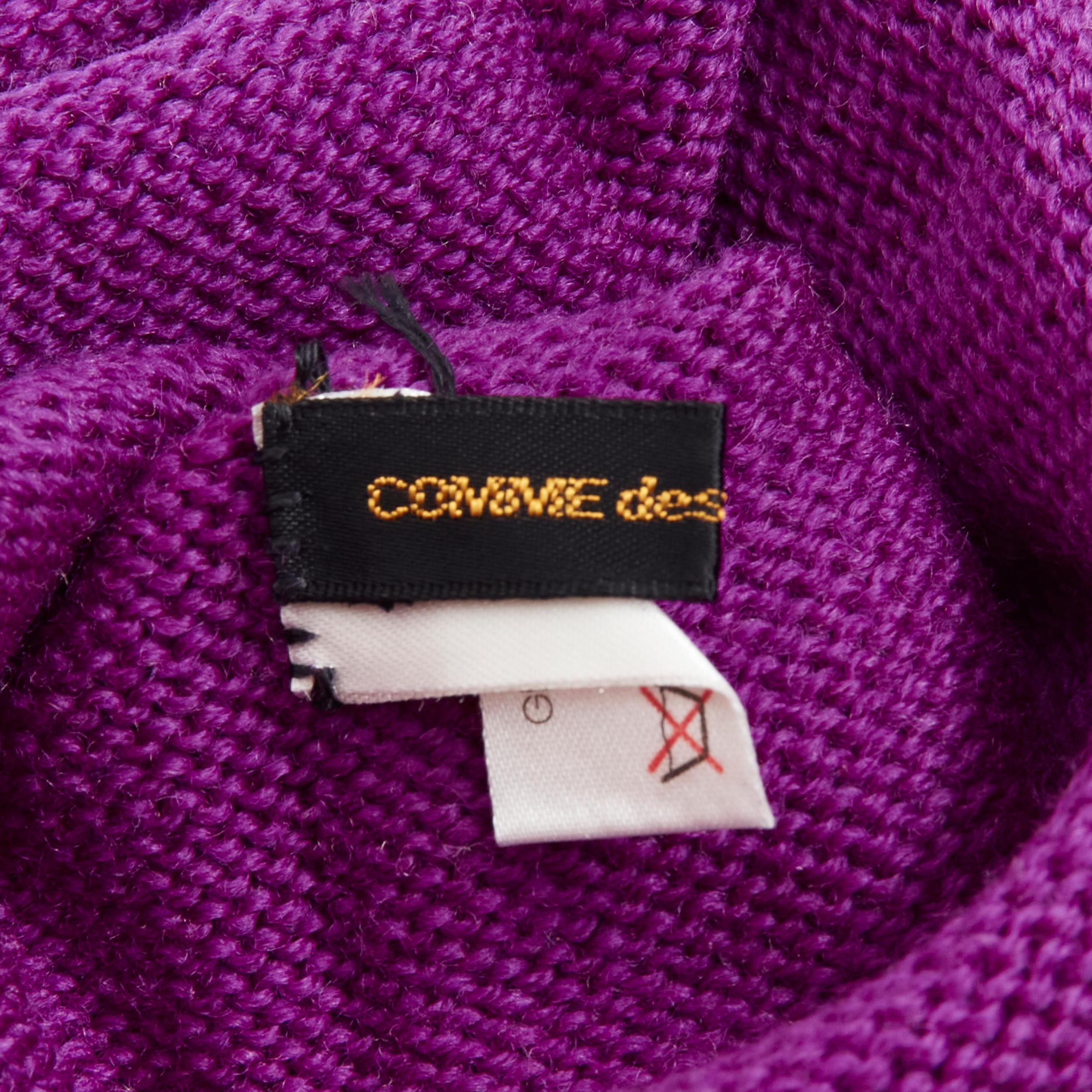 COMME DES GARCONS 1996 Vintage Runway purple wool knit full opera gloves rare 3