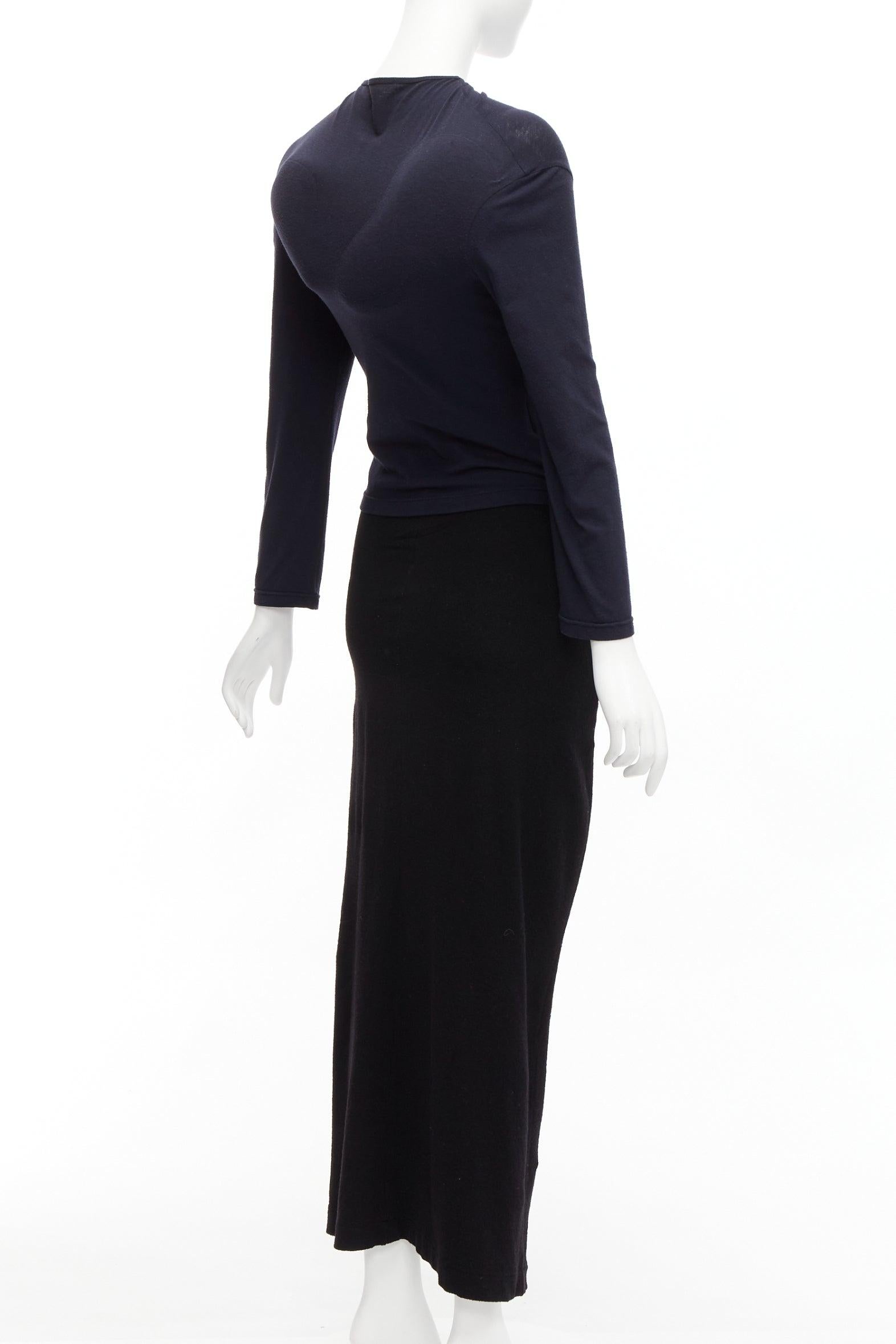 COMME DES GARCONS 1997 Lumps Bumps black padded irregular top gathered skirt M For Sale 4
