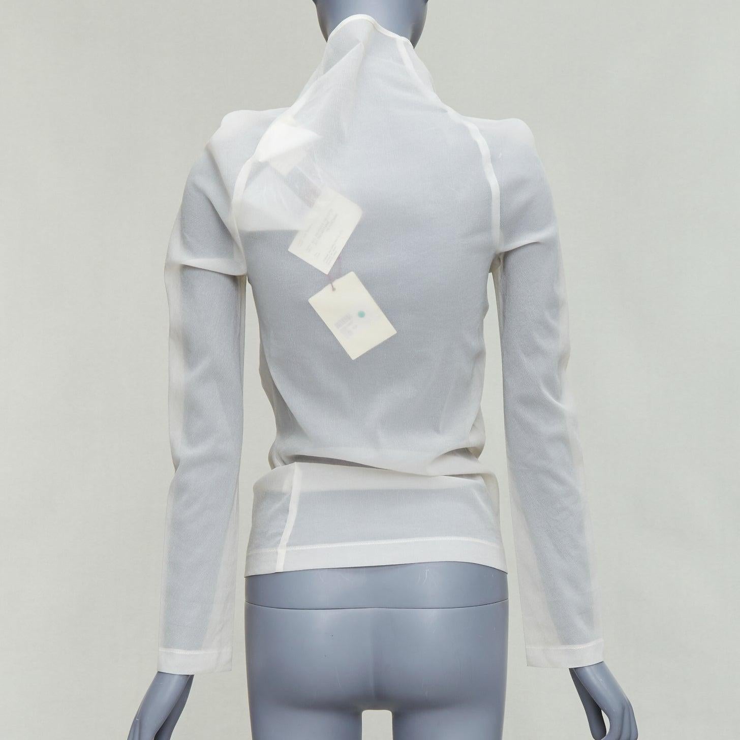 Women's COMME DES GARCONS 1997 Lumps Bumps off white sheer turtleneck top S
