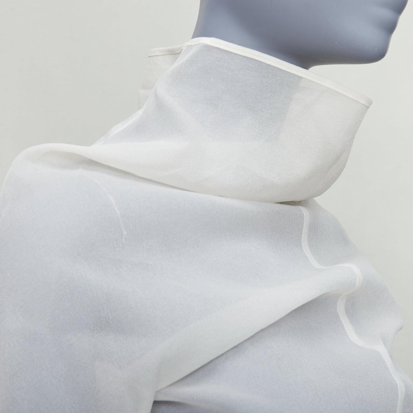COMME DES GARCONS 1997 Lumps Bumps off white sheer turtleneck top S 3