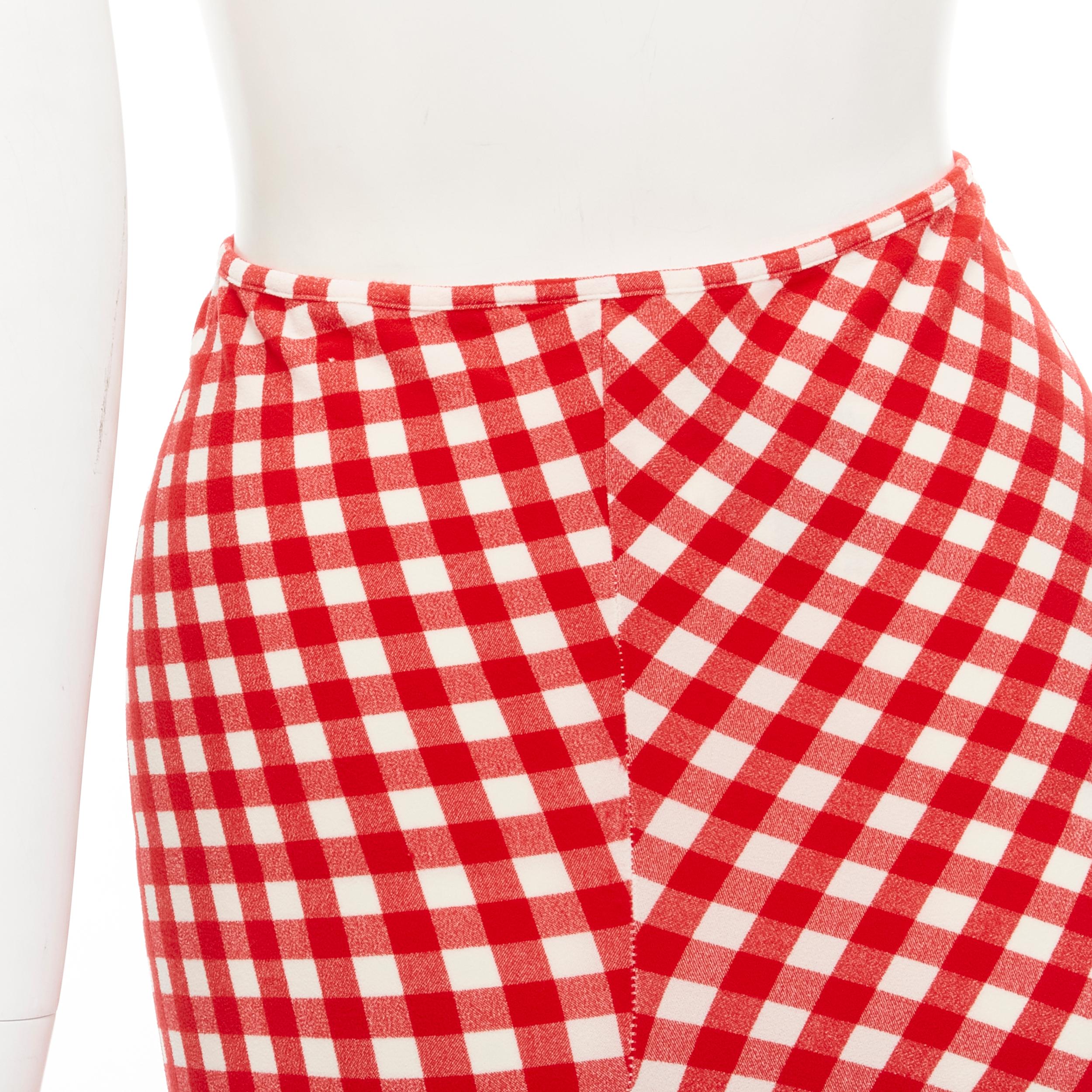COMME DES GARCONS 1997 Vintage Lumps and Bumps gingham checked blue red set 6