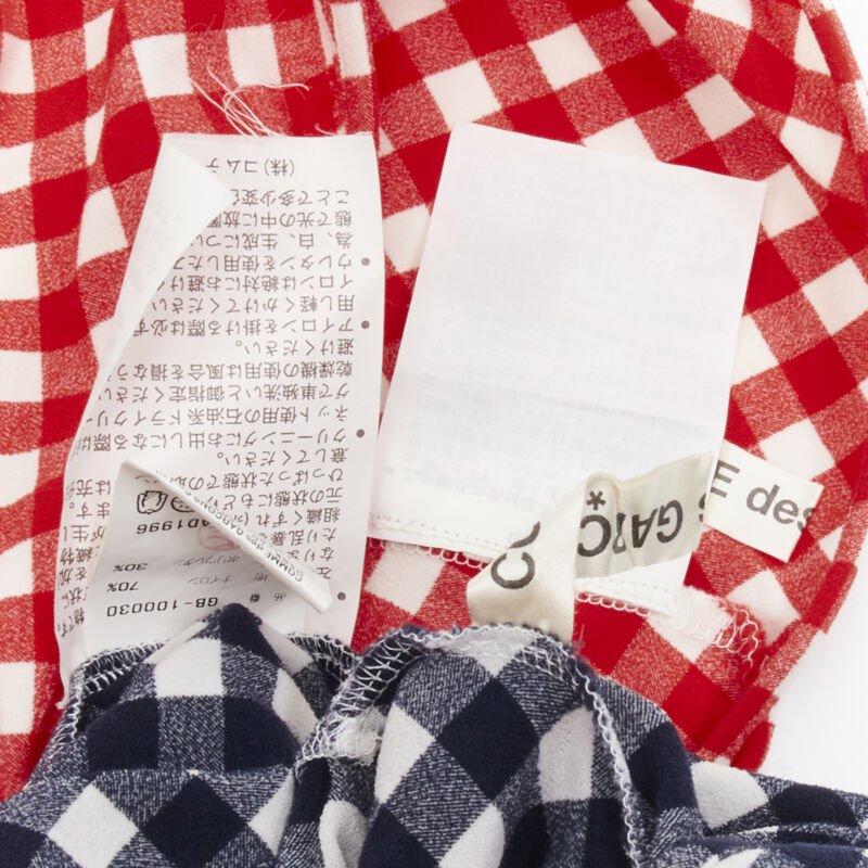 COMME DES GARCONS 1997 Vintage Lumps and Bumps gingham checked blue red set For Sale 7