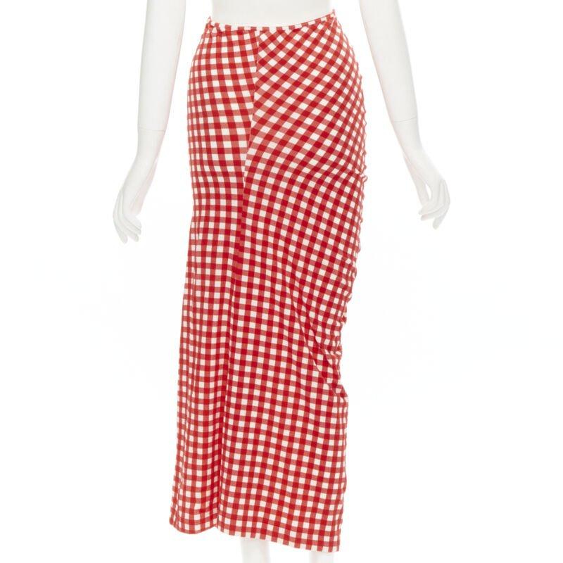 COMME DES GARCONS 1997 Vintage Lumps and Bumps gingham checked blue red set For Sale 3