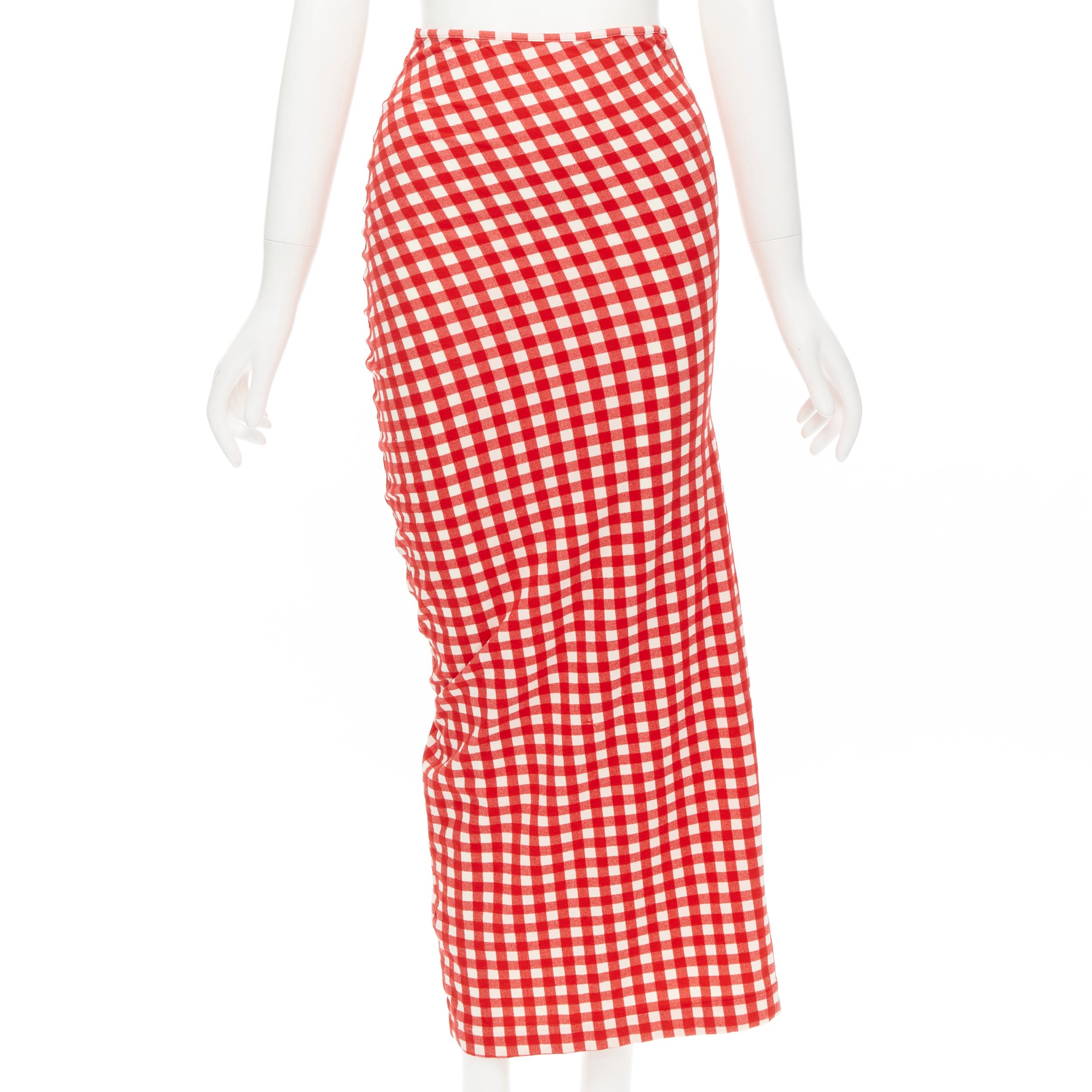 COMME DES GARCONS 1997 Vintage Lumps and Bumps gingham checked blue red set 4