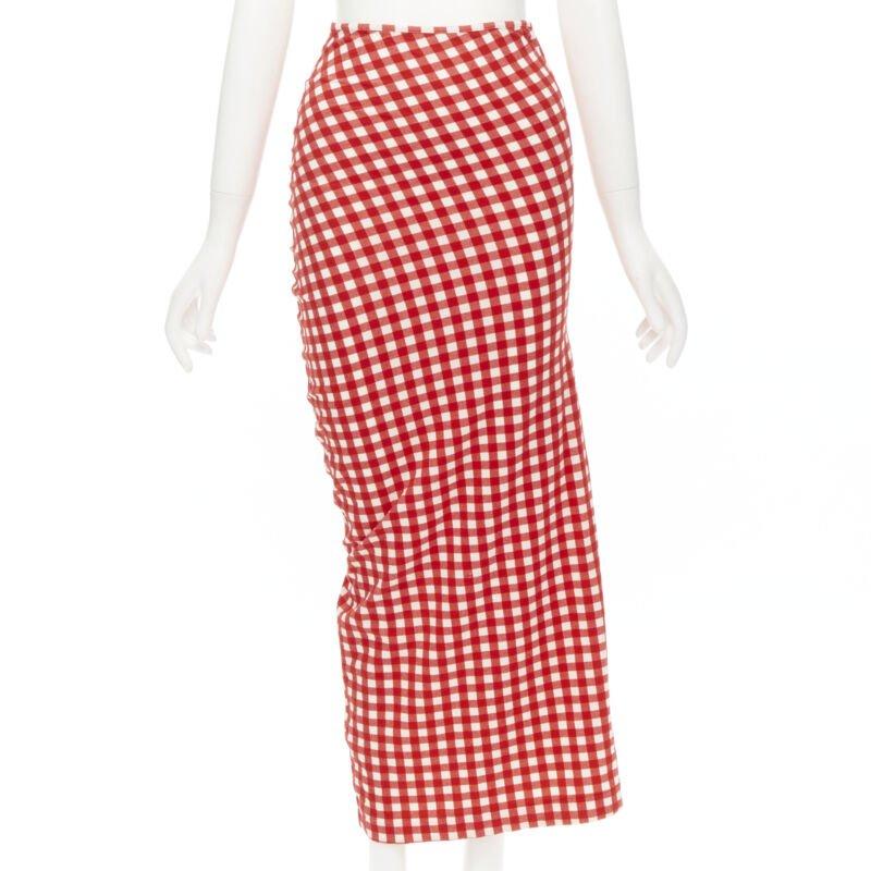 COMME DES GARCONS 1997 Vintage Lumps and Bumps gingham checked blue red set For Sale 4