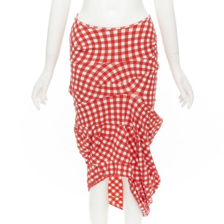 COMME DES GARCONS 1997 Vintage Lumps and Bumps red sheer top