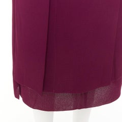 COMME DES GARCONS 1998 Vintage burgundy layered darted pleat self wrap skirt S