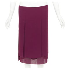 COMME DES GARCONS 1998 Vintage burgundy layered darted pleat self wrap skirt S