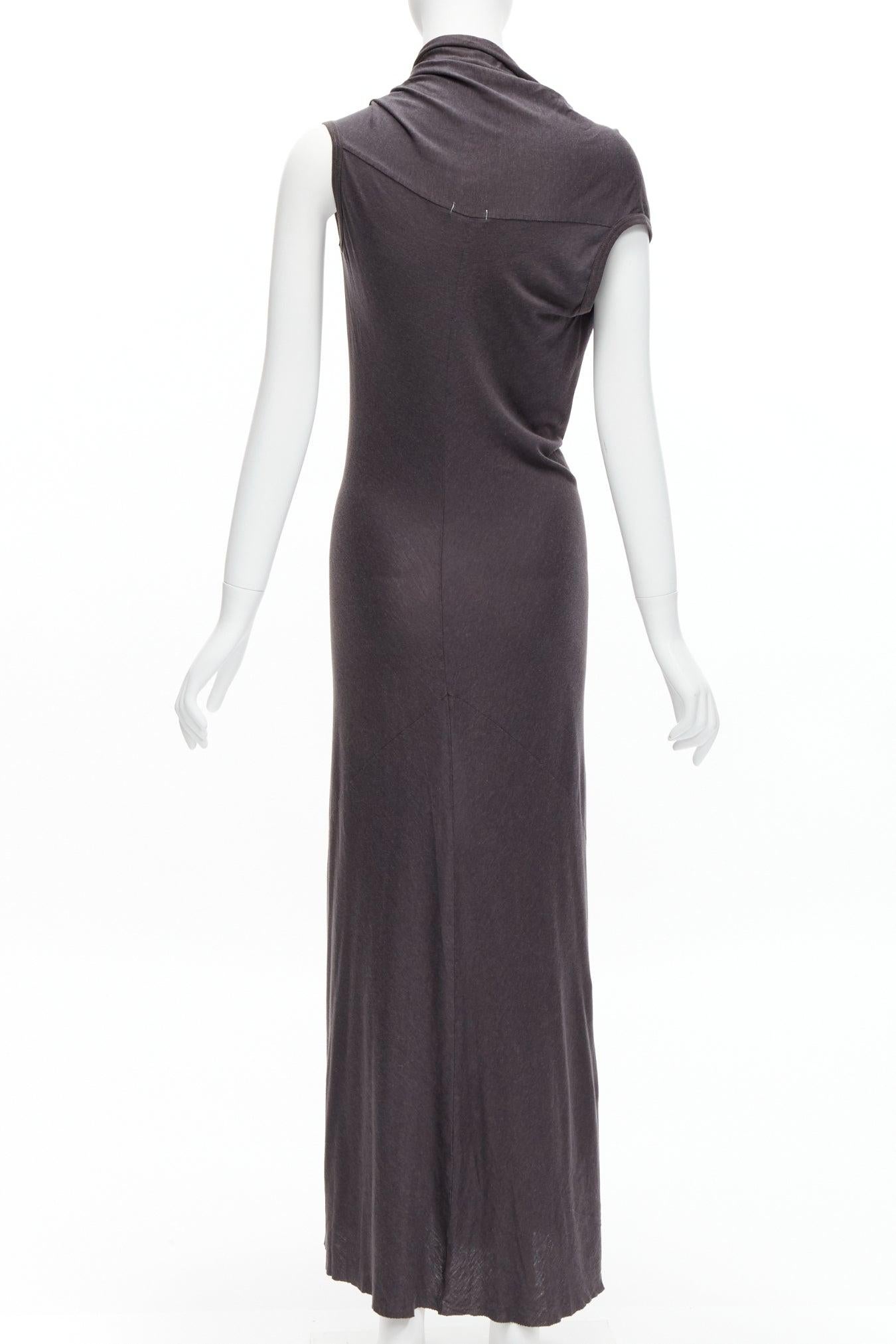 Women's COMME DES GARCONS 1998 Vintage grey cowl neck flutter seam 3D cut midi dress S For Sale