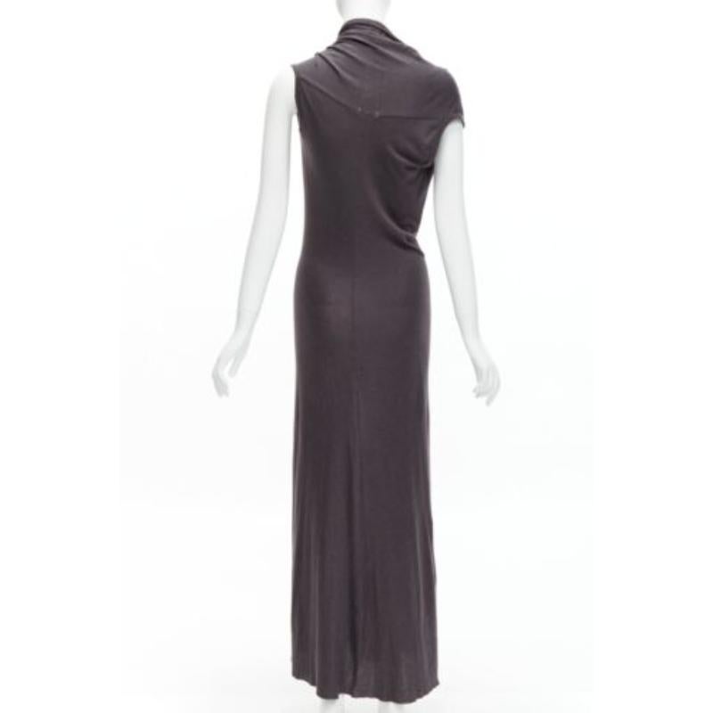 Women's COMME DES GARCONS 1998 Vintage grey cowl neck flutter seam 3D cut midi dress S For Sale