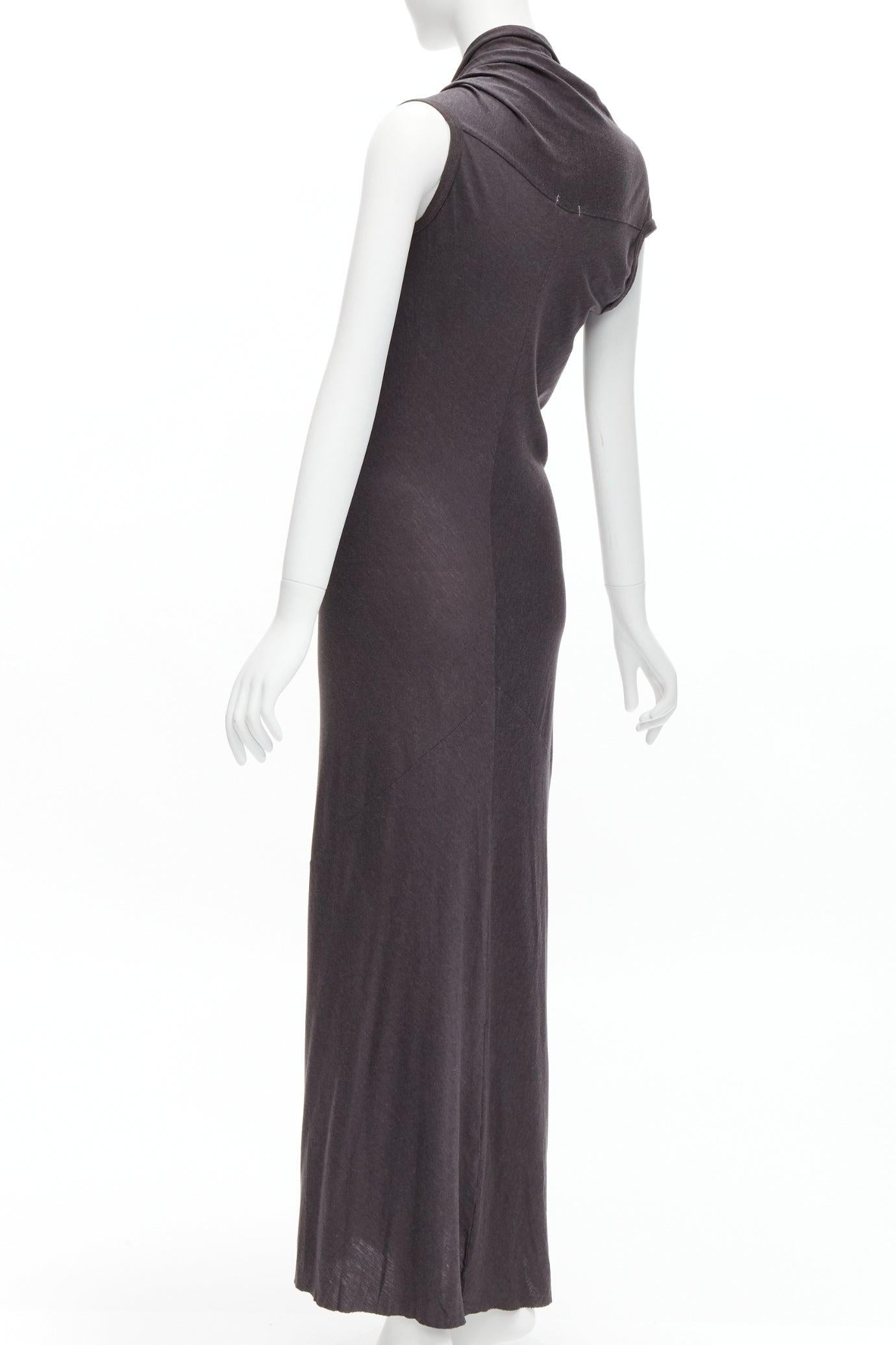 COMME DES GARCONS 1998 Vintage grey cowl neck flutter seam 3D cut midi dress S For Sale 1