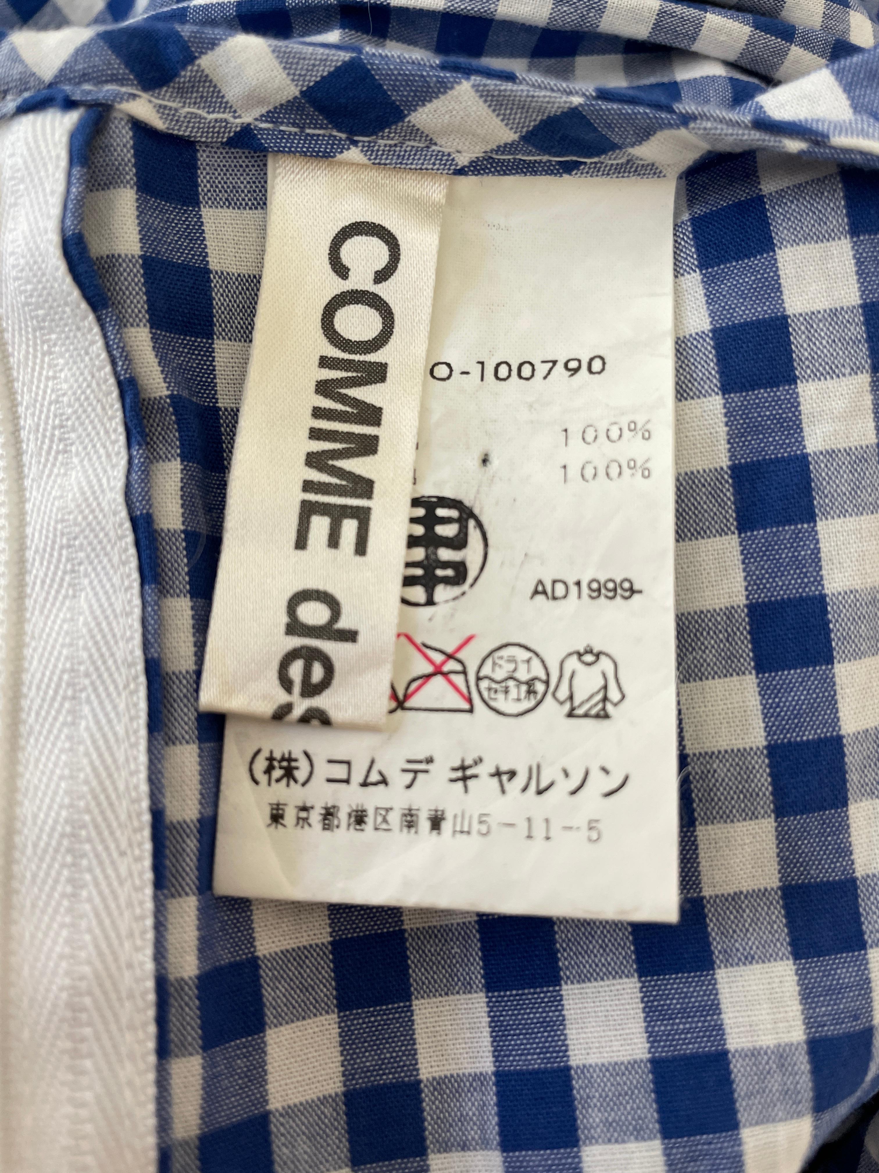 Comme des Garcons 1999 Gingham Cotton Dress with Gingham Floral Rosettes 4