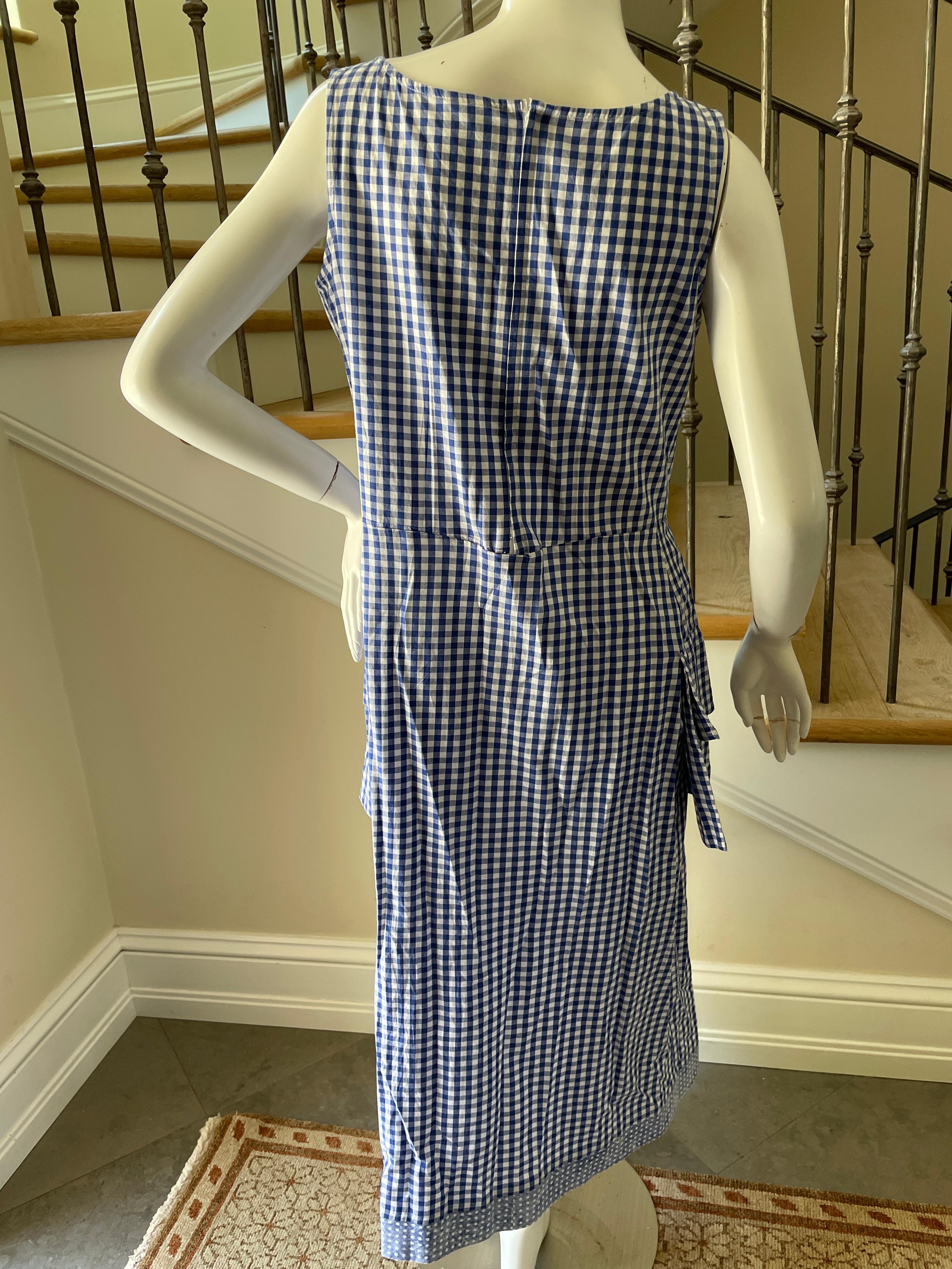 Comme des Garcons 1999 Gingham Cotton Dress with Gingham Floral Rosettes 3