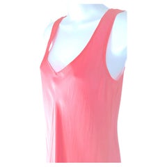 CommeDesGarcons 1999 RunwayLook12 BiasCut TranslucentSatin SalmonPink Maxi Dress