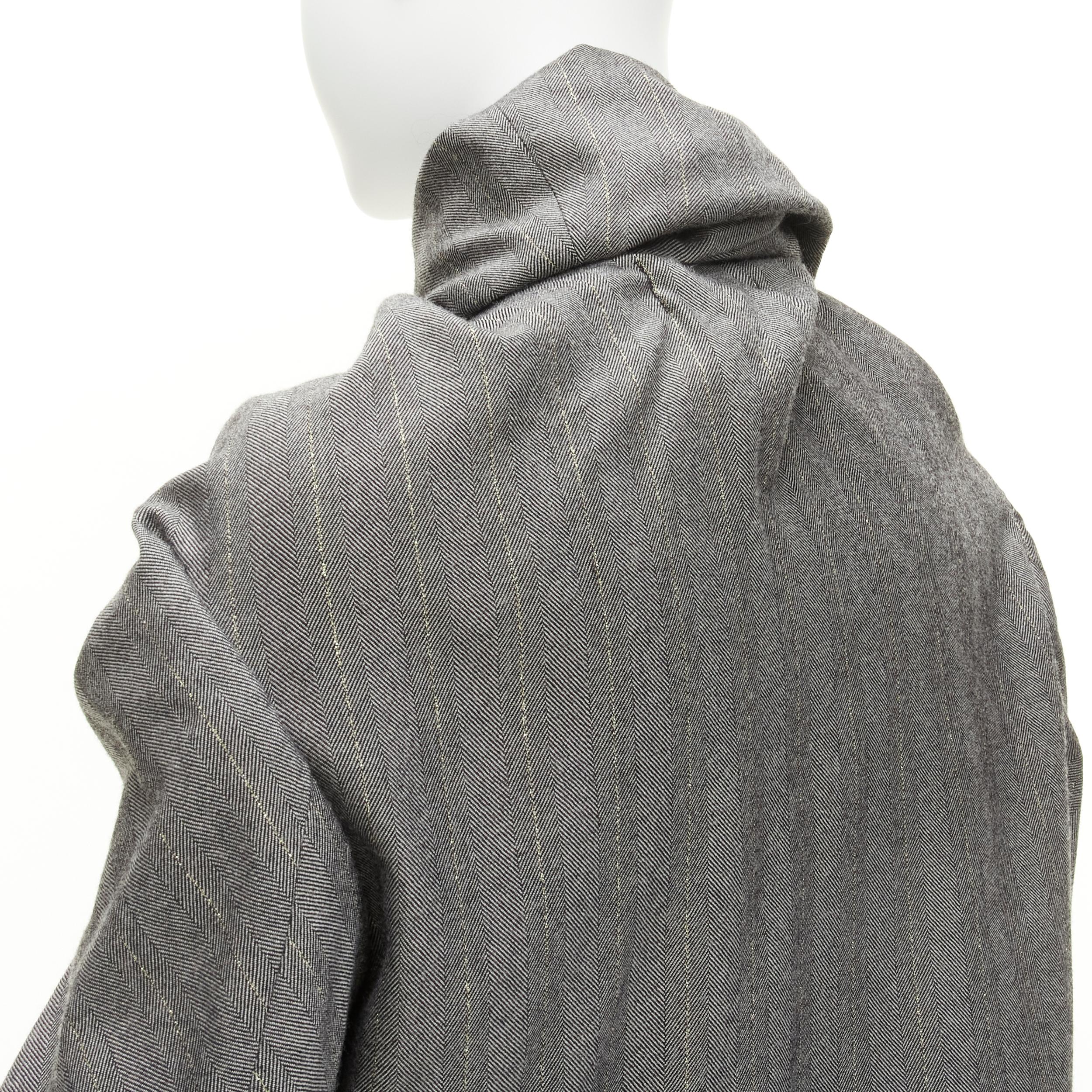 COMME DES GARCONS 1999 Vintage Runway grey wrap jacket checked skirt set 7
