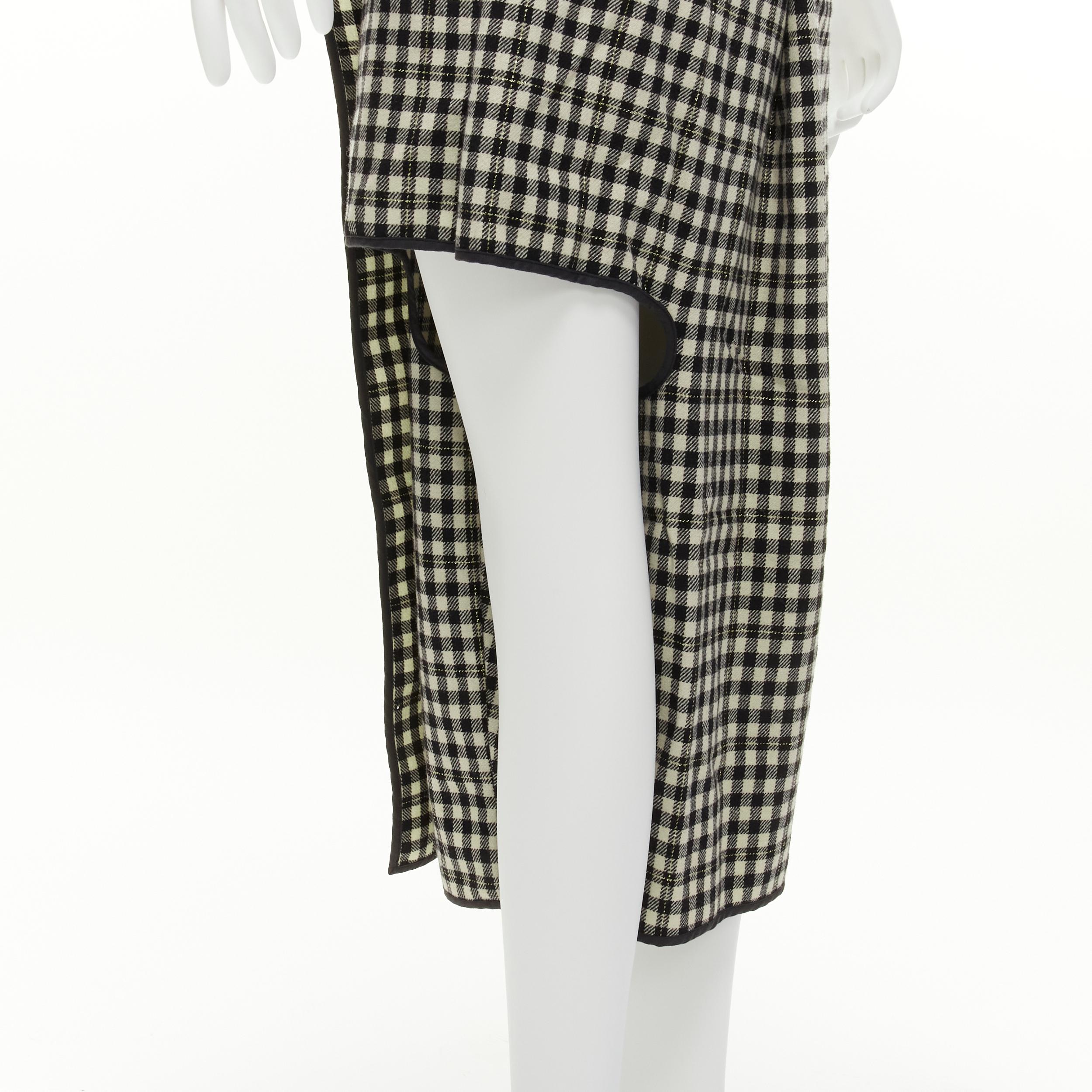 COMME DES GARCONS 1999 Vintage Runway grey wrap jacket checked skirt set 13