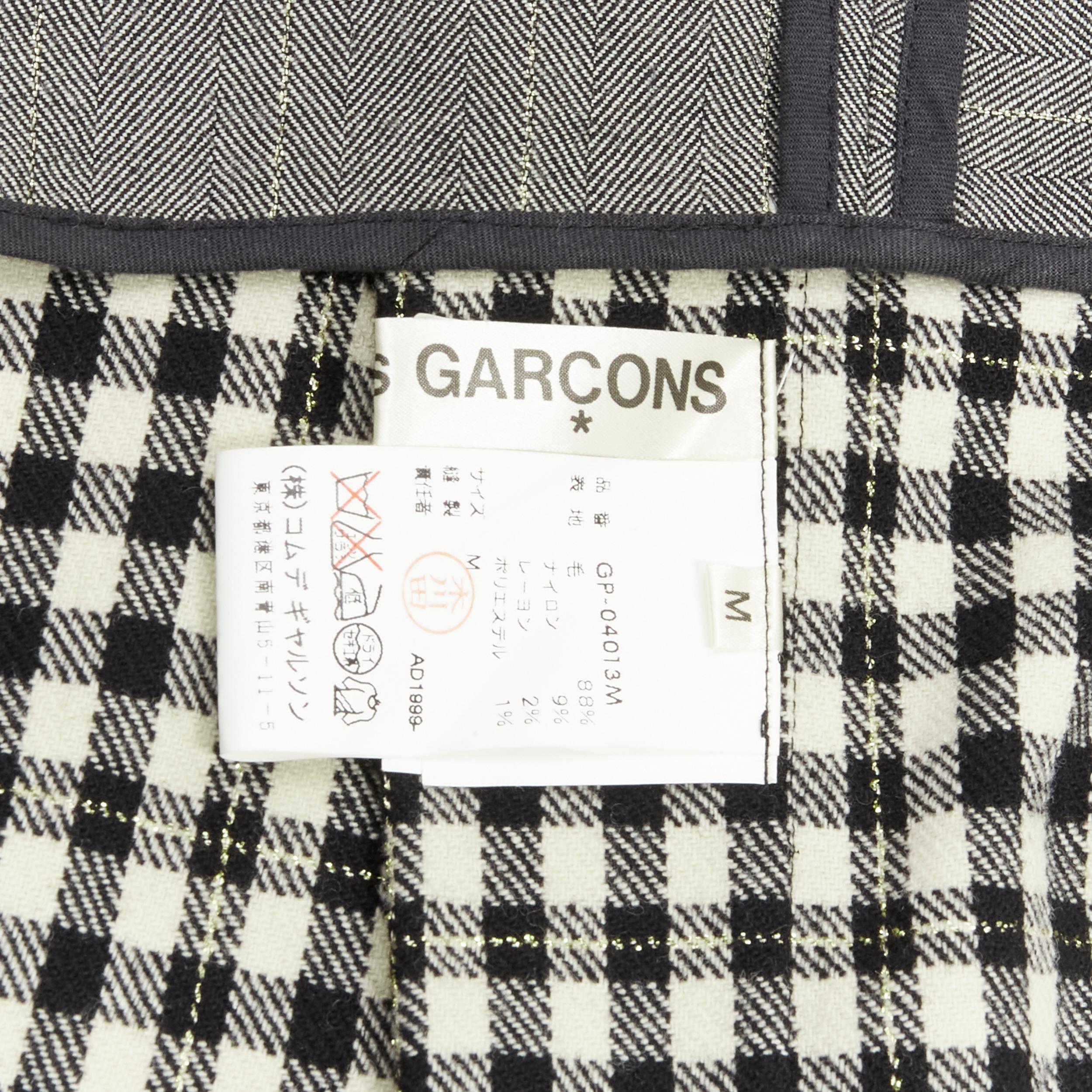 COMME DES GARCONS 1999 Vintage Runway grey wrap jacket checked skirt set 15