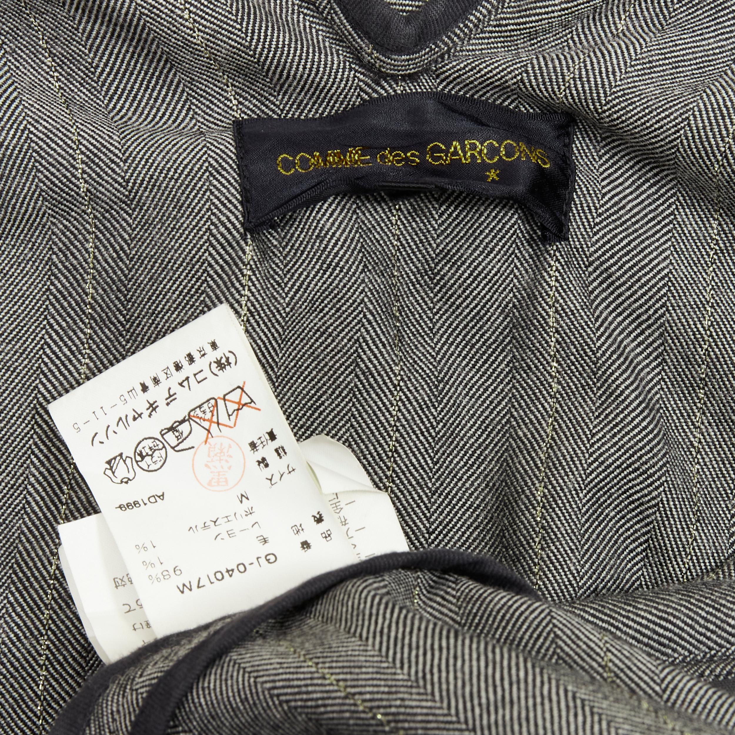 COMME DES GARCONS 1999 Vintage Runway grey wrap jacket checked skirt set 16