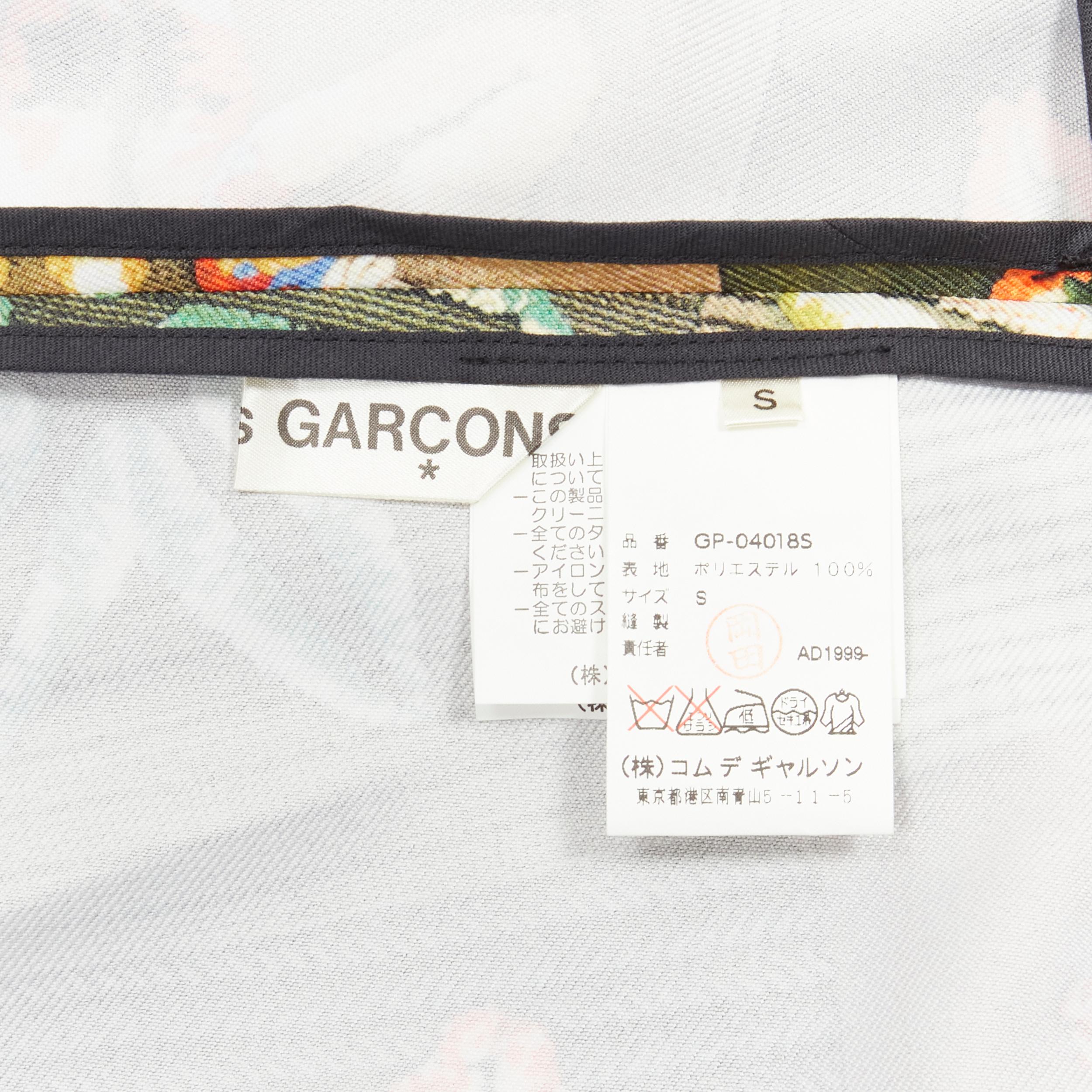 COMME DES GARCONS 1999 Vintage Runway orange  floral print wrap front pants  For Sale 6