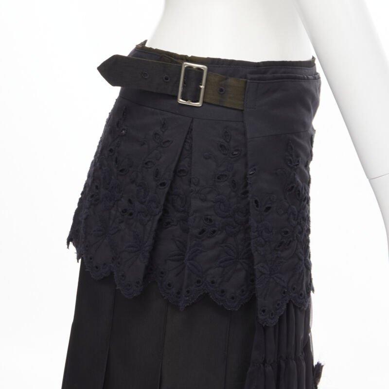 COMME DES GARCONS 2001 black floral embroidery anglais shirred pleated skirt S
Reference: CRTI/A00350
Brand: Comme Des Garcons
Designer: Rei Kawakubo
Collection: 2001
Material: Acetate
Color: Black
Pattern: Solid
Closure: Buckle
Extra Details: