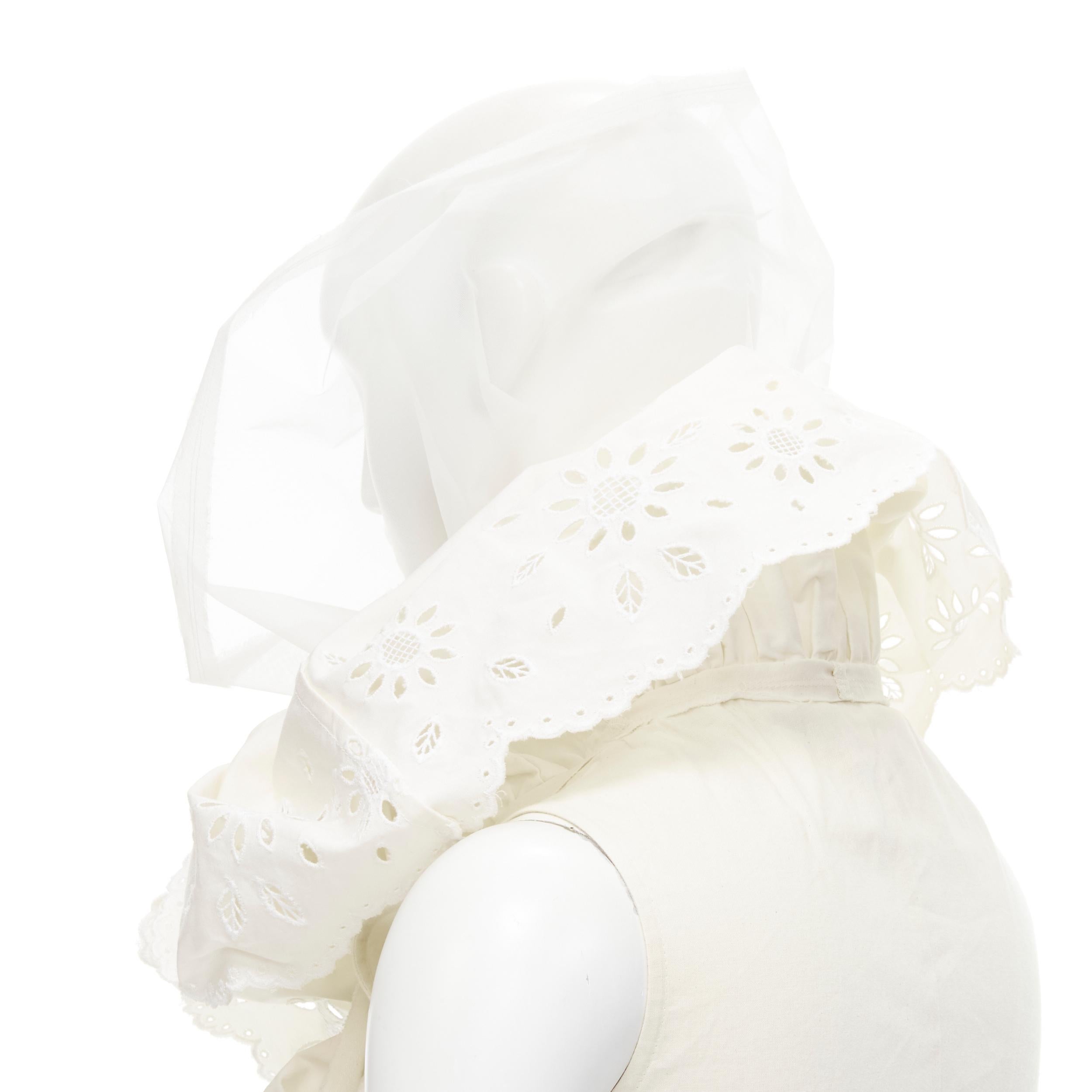 COMME DES GARCONS 2001 Vintage Runway white embroidery anglais Victorian top S 2