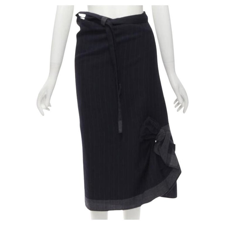 COMME des GARCONS 99AW AD1999 wool Flower Check Pattern Wrap skirt Bottoms multicolor S