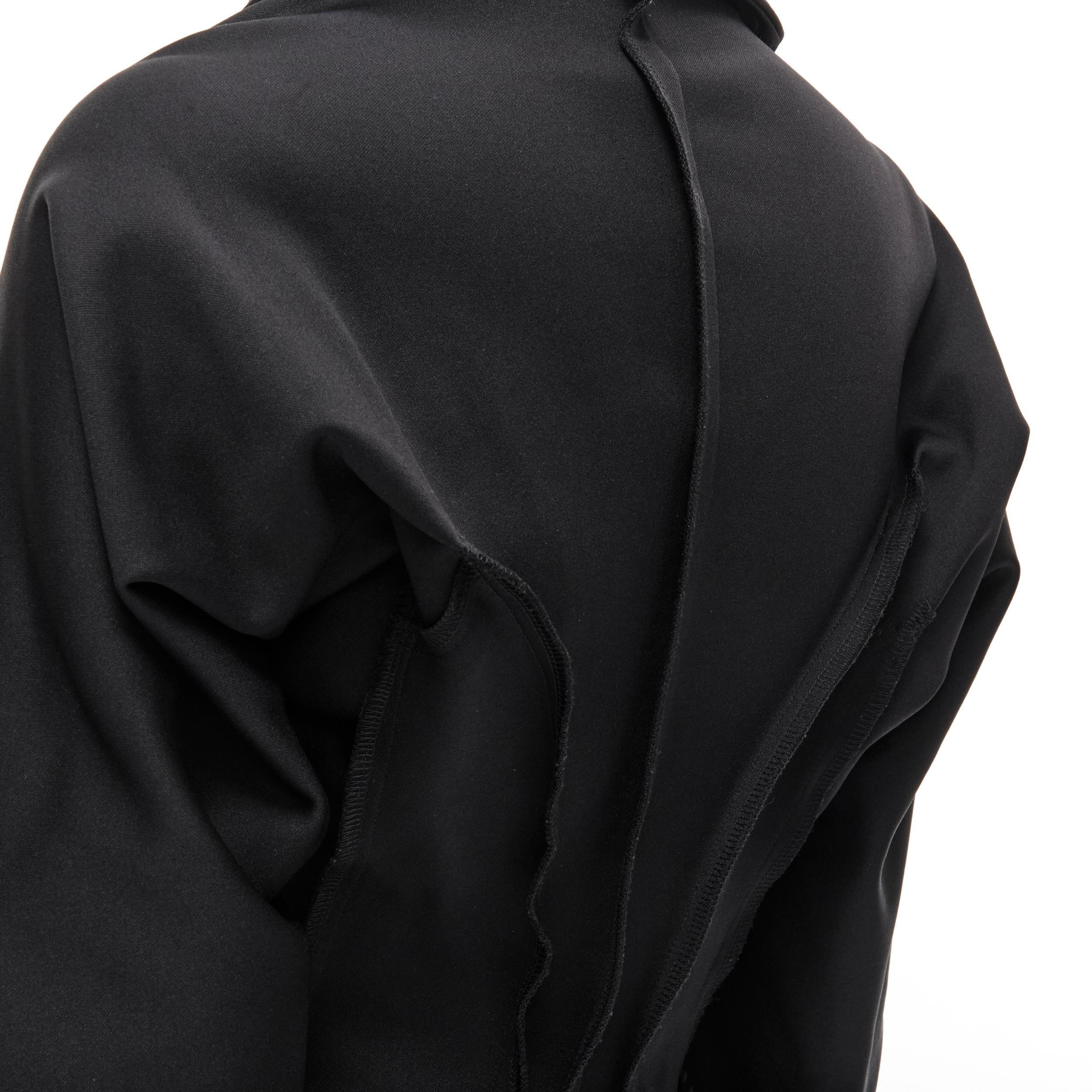 COMME DES GARCONS 2004 black ruffle trim deconstructed cropped jacket S 4