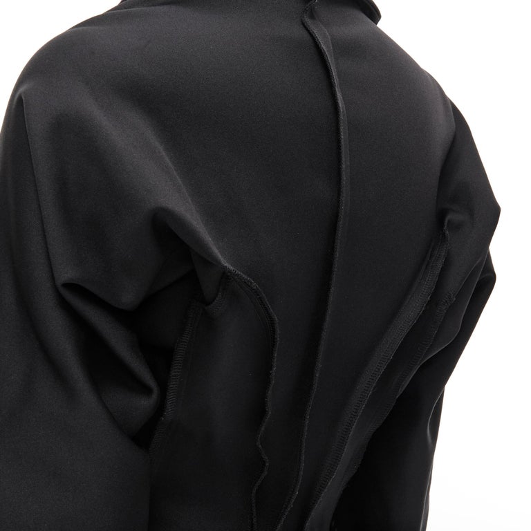 COMME DES GARCONS 2004 black ruffle trim deconstructed cropped jacket S ...
