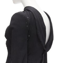 COMME DES GARCONS 2004 Runway black lace eyelet 2-way deconstructed jacket M