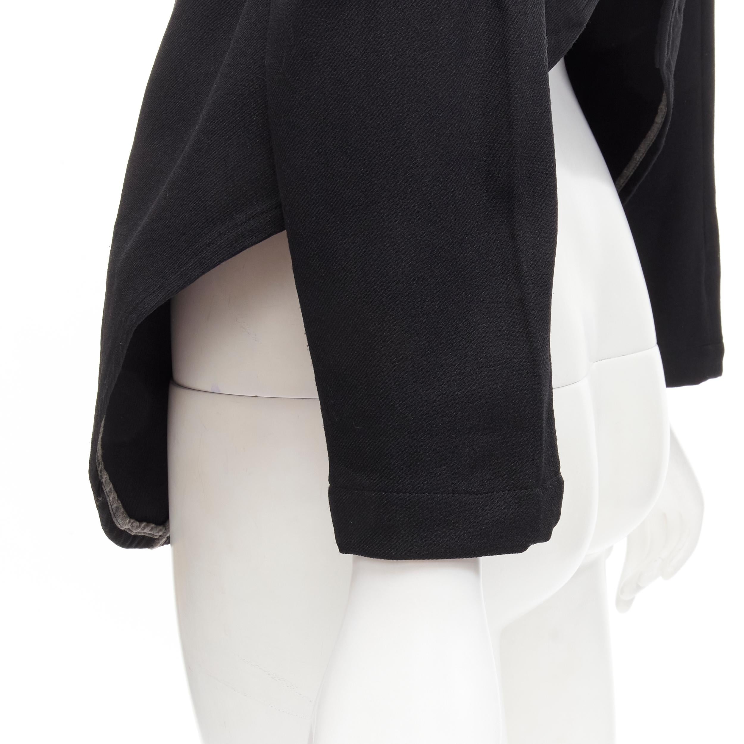 COMME DES GARCONS 2004 Giacca decostruita in pizzo nero con occhielli a 2 vie M in vendita 3