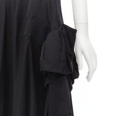 COMME DES GARCONS 2004 Vintage black rayon ruffle floral extra sleeve skirt S