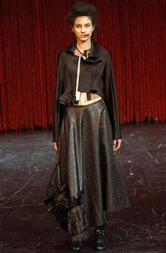 COMME DES GARCONS 2004 Vintage Runway black deconstructed jacket ruffle skirt M