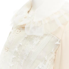 COMME DES GARCONS 2005 Broken Bride cream bow embroidery transformable blazer L
