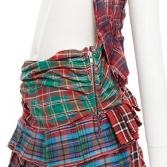 COMME DES GARCONS 2005 Runway Vintage punk plaid deconstructed bustle skirt XS