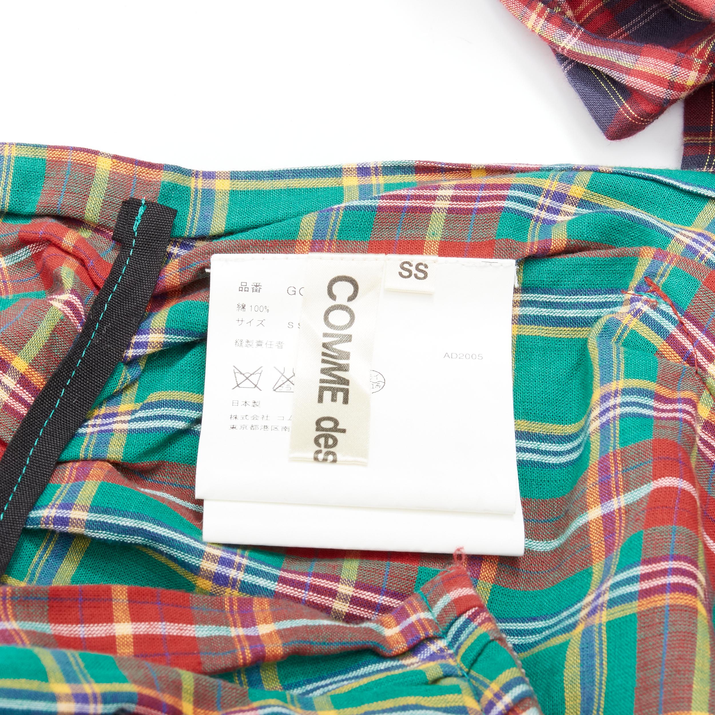 COMME DES GARCONS 2005 Runway Vintage punk plaid deconstructed bustle skirt XS 1