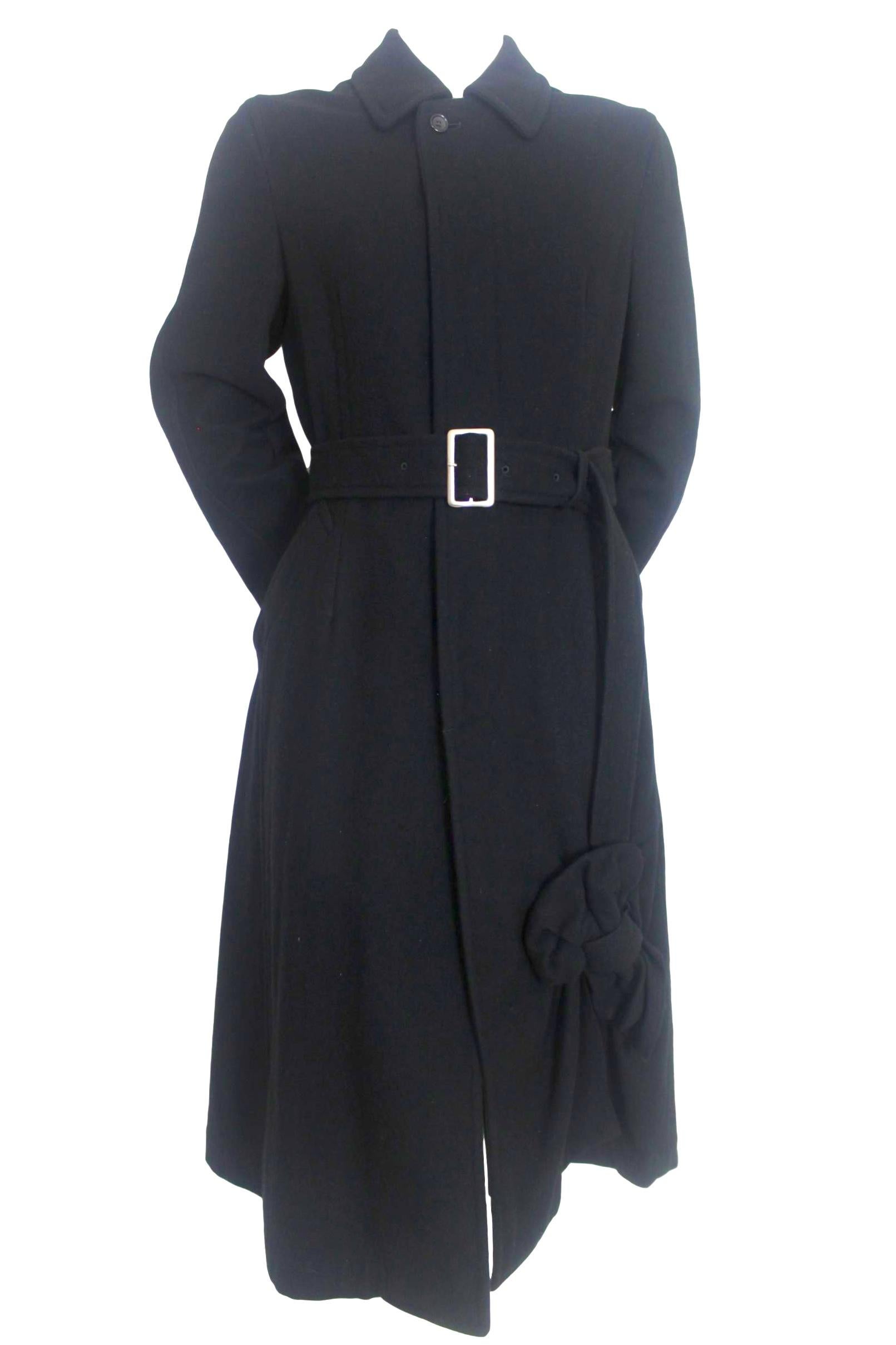 Comme des Garcons 2006 Collection Wool Coat with Bow Decoration For Sale 10