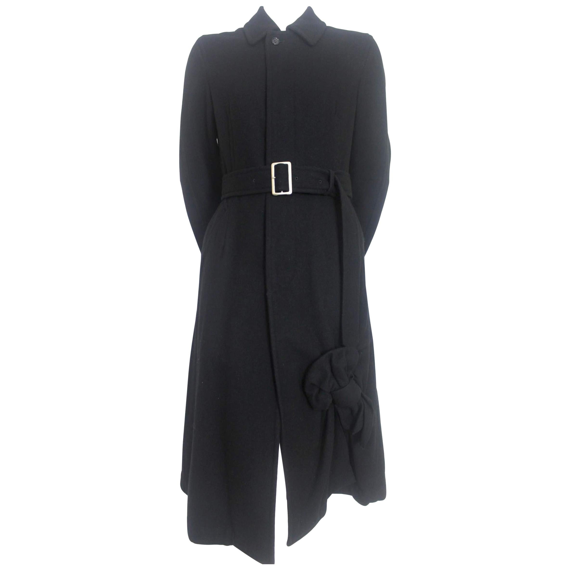 Comme des Garcons 2006 Collection Wool Coat with Bow Decoration For Sale