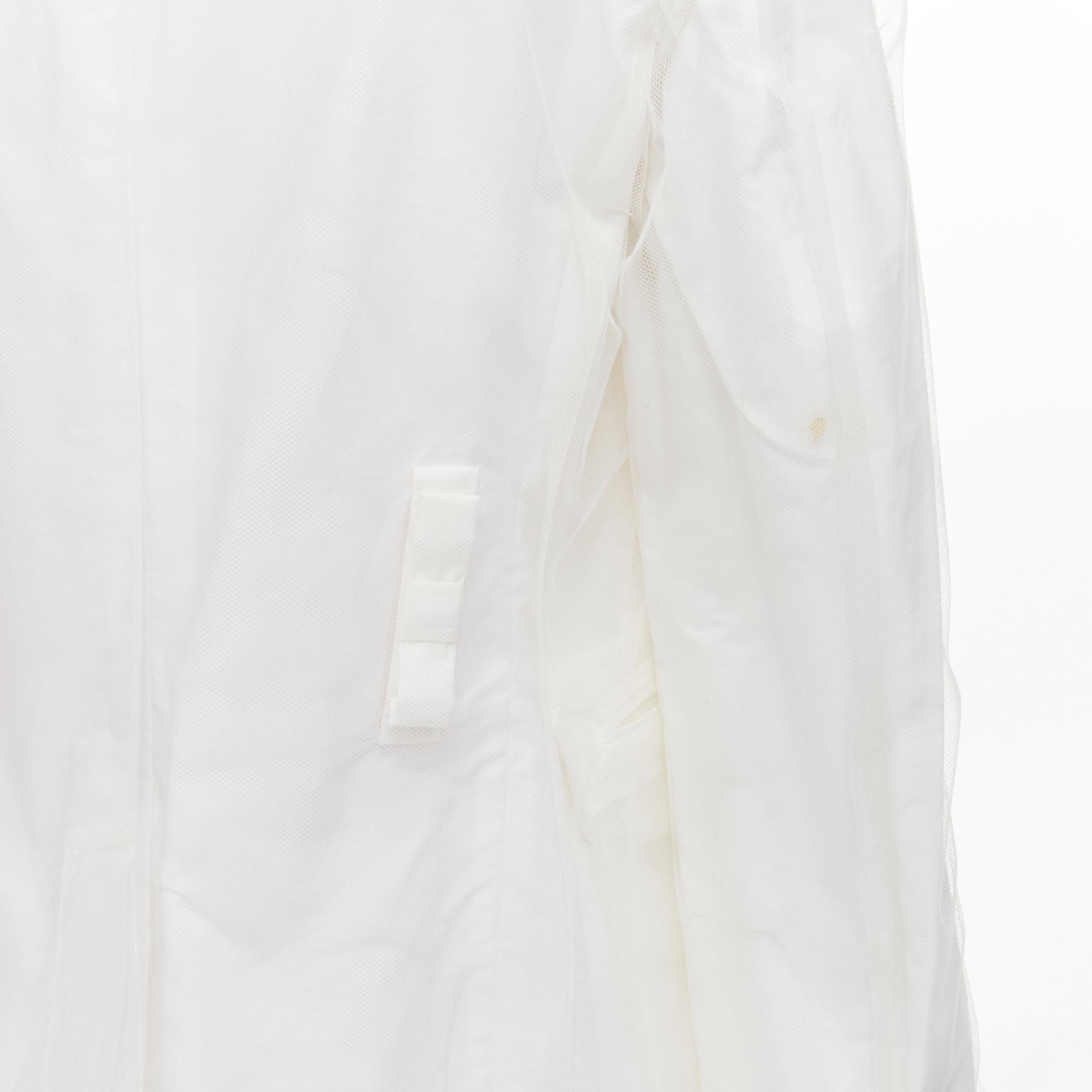 COMME DES GARCONS 2006 Runway Rising Sun deconstructed white layered blazer M For Sale 5