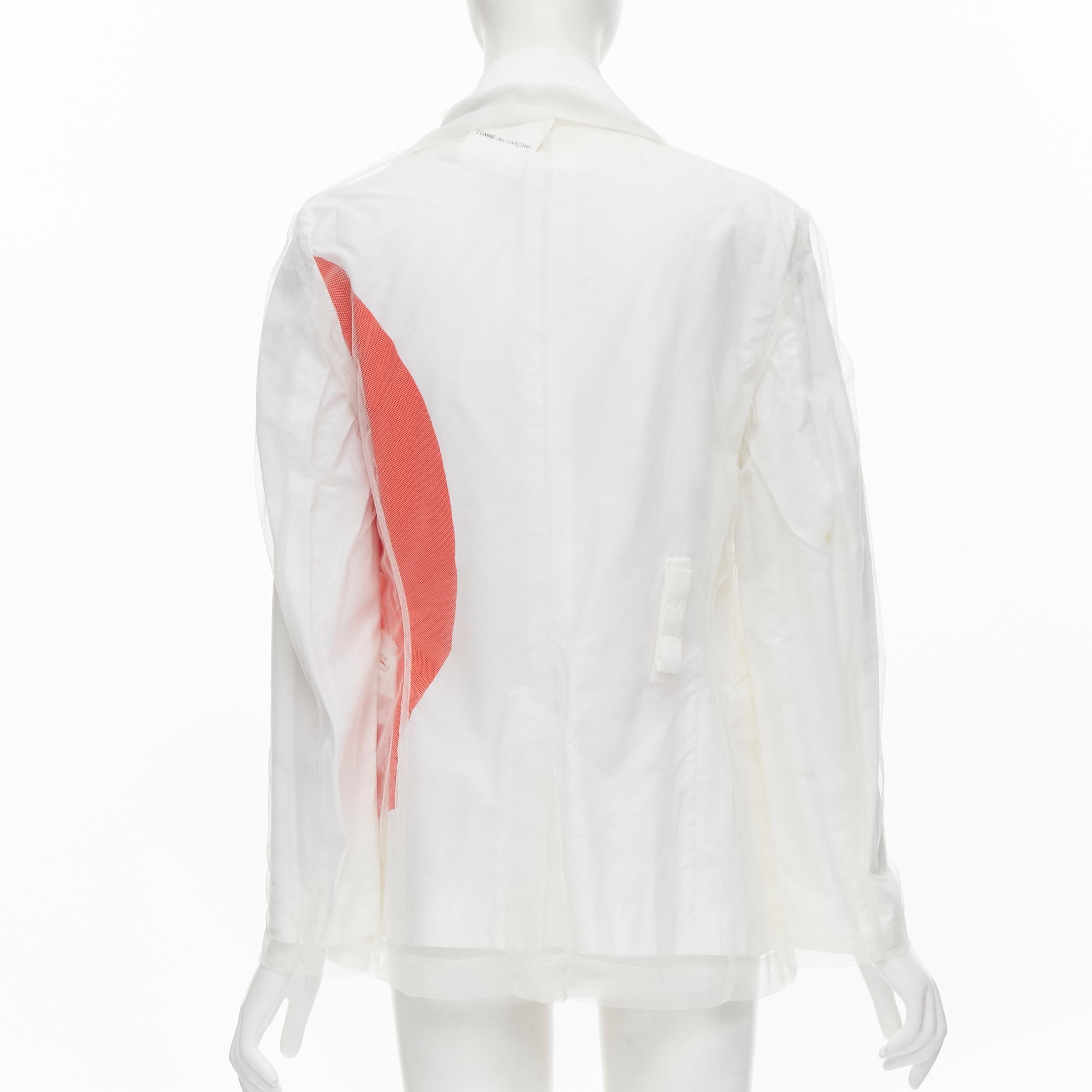 COMME DES GARCONS 2006 Runway Rising Sun deconstructed white layered blazer M For Sale 1