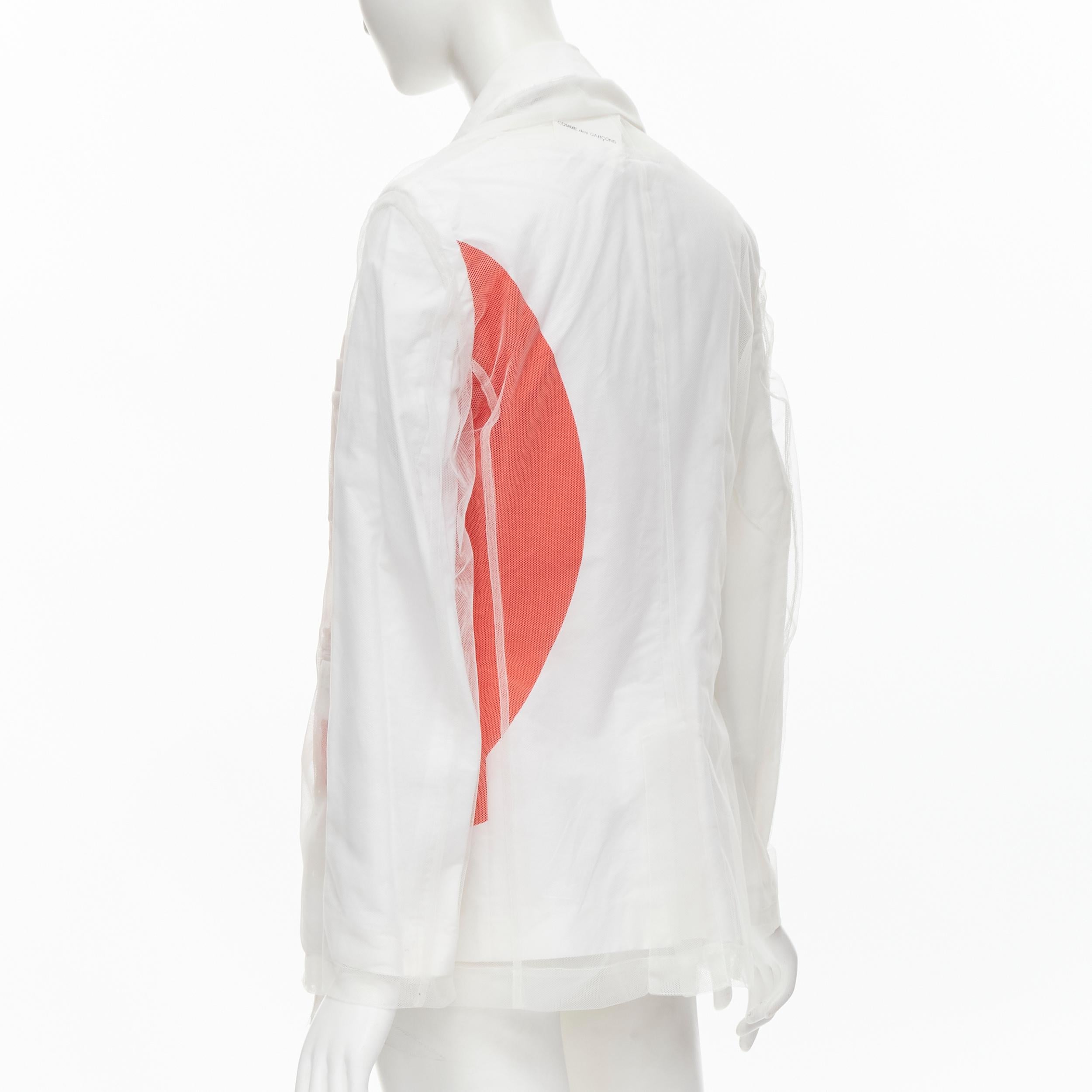 COMME DES GARCONS 2006 Runway Rising Sun deconstructed white layered blazer M For Sale 2