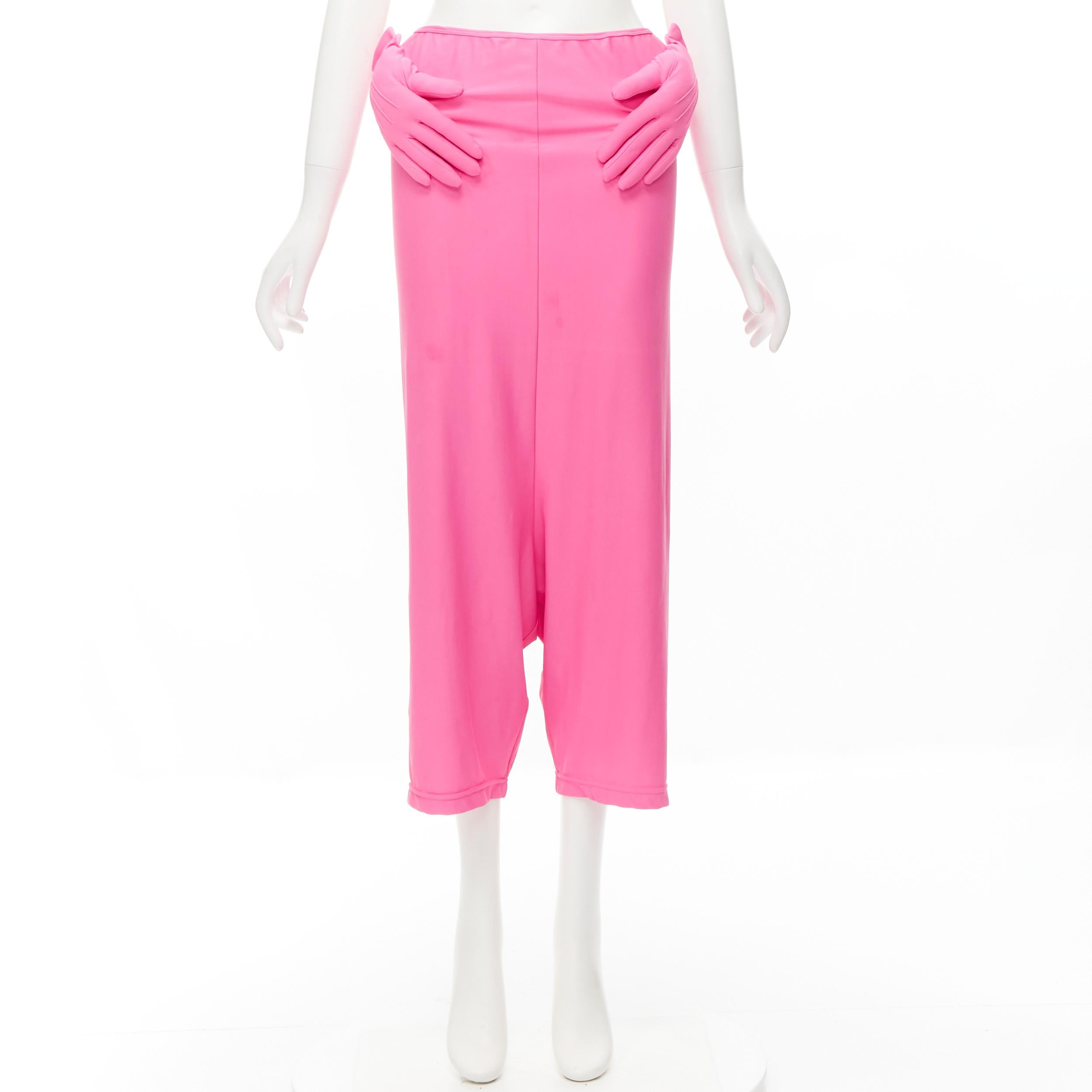 COMME DES GARCONS 2007 Runway padded gloves pink dropped crotch pants M 5