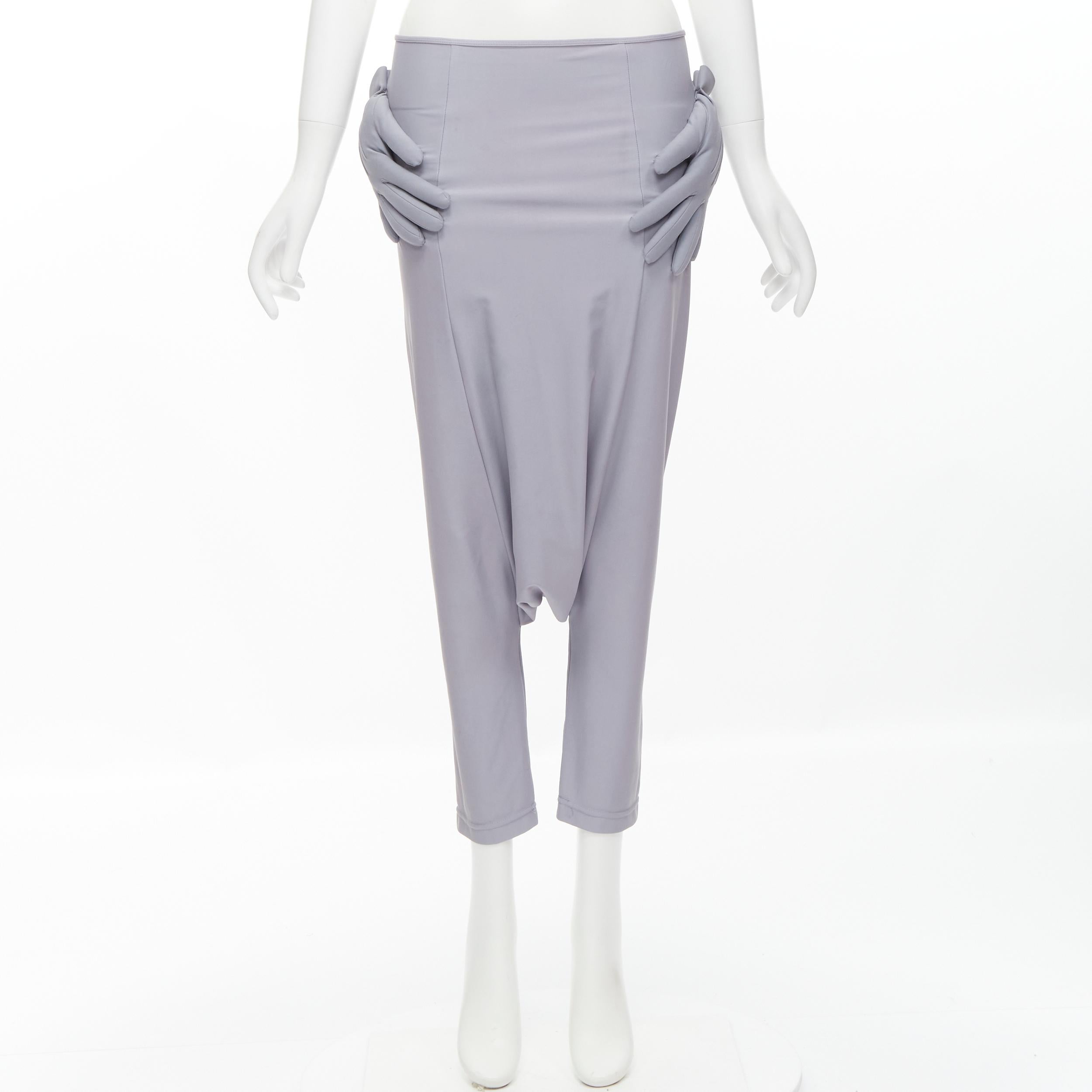 COMME DES GARCONS 2007 Runway purple Mickey Mouse gloves dropped crotch pants S 5