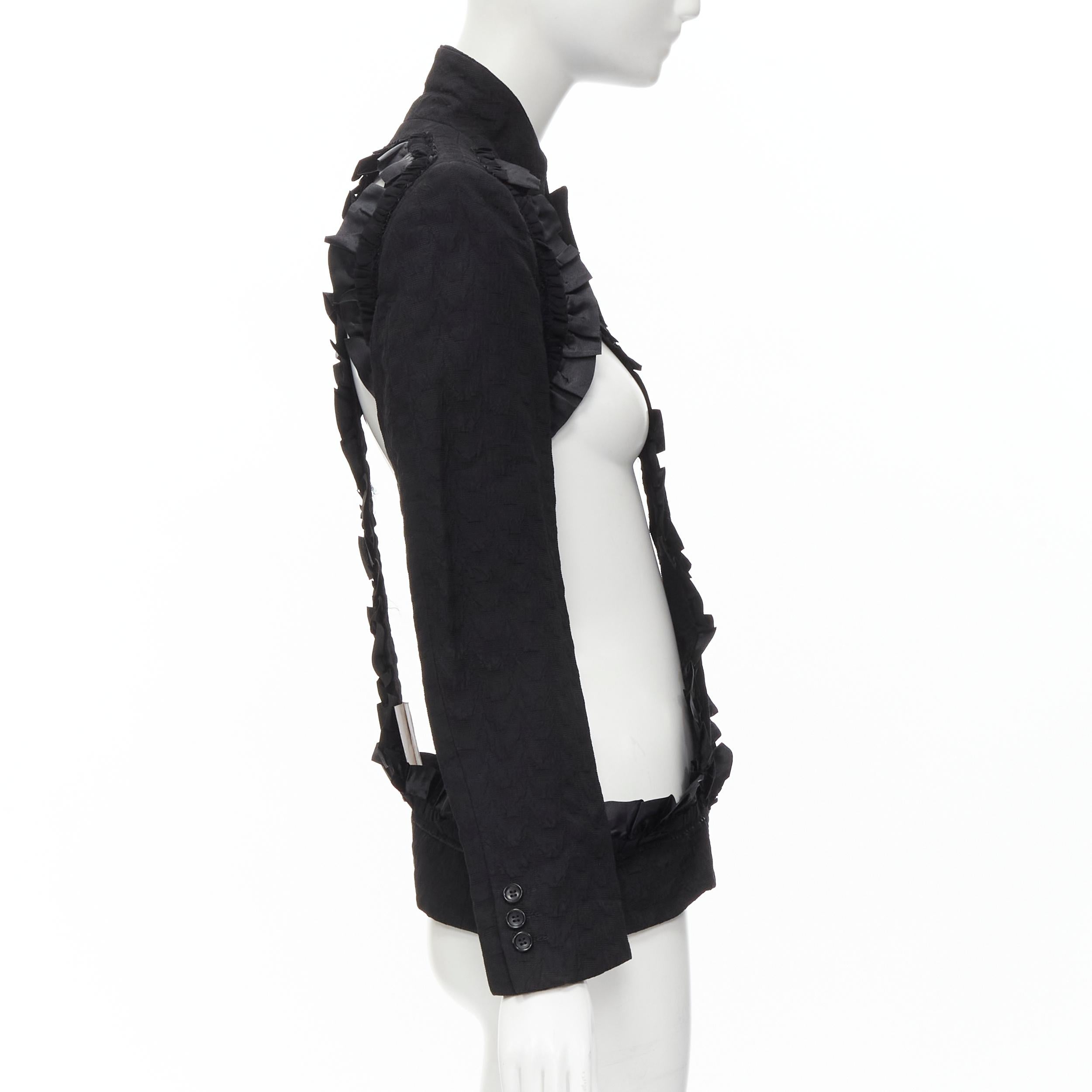 Women's COMME DES GARCONS 2008 Runway Bad Taste ruffle cut out deconstructed blazer S For Sale
