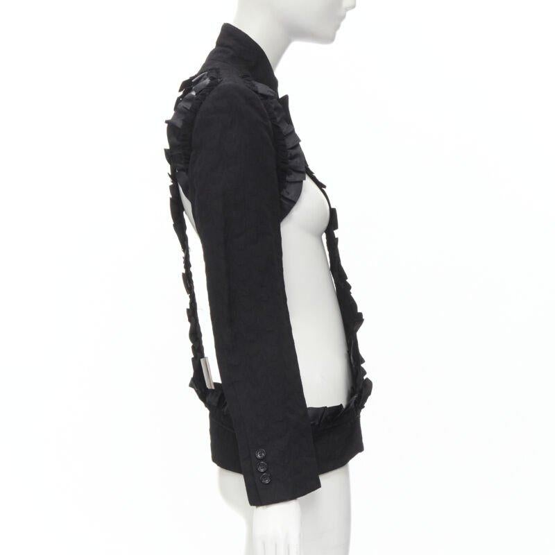 Donna COMME DES GARCONS 2008 Runway Bad Taste blazer destrutturato con volant S in vendita