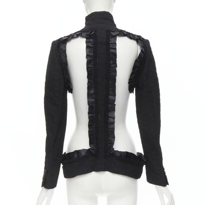 COMME DES GARCONS 2008 Runway Bad Taste blazer destrutturato con volant S in vendita 1