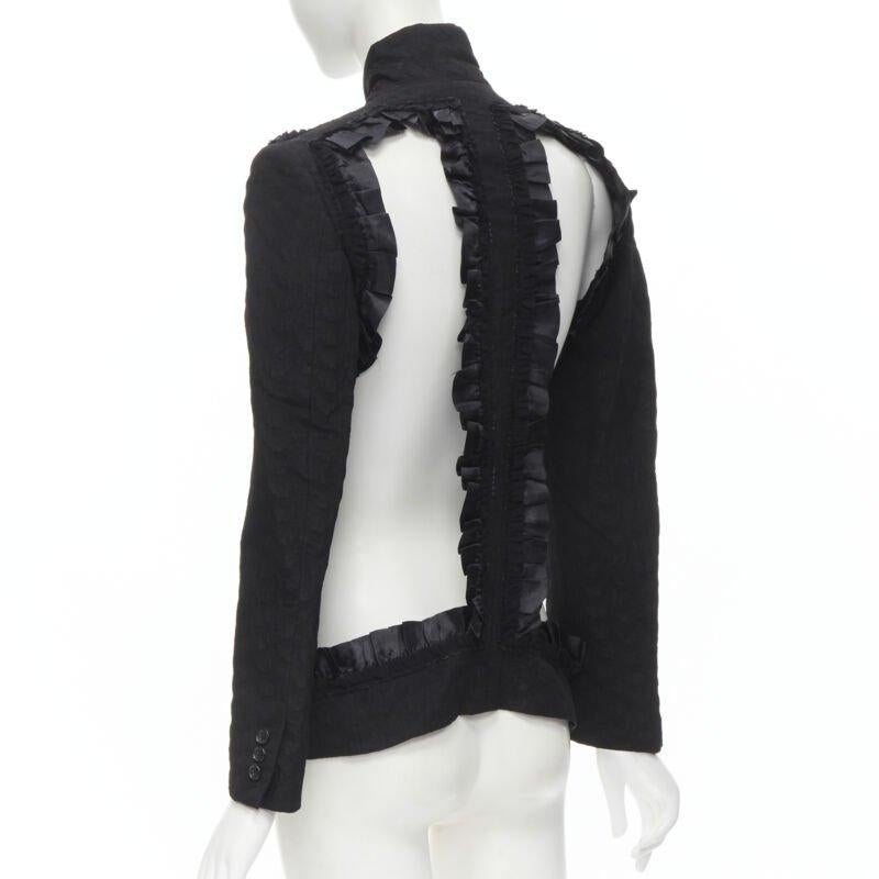 COMME DES GARCONS 2008 Runway Bad Taste blazer destrutturato con volant S in vendita 2