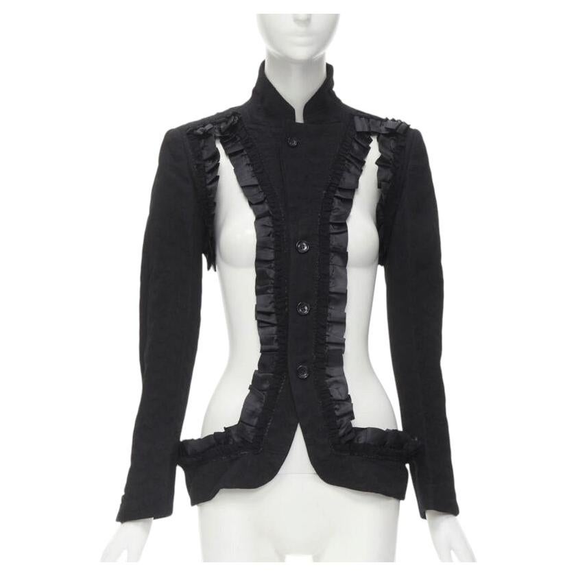 COMME DES GARCONS 2008 Runway Bad Taste ruffle cut out deconstructed blazer S For Sale