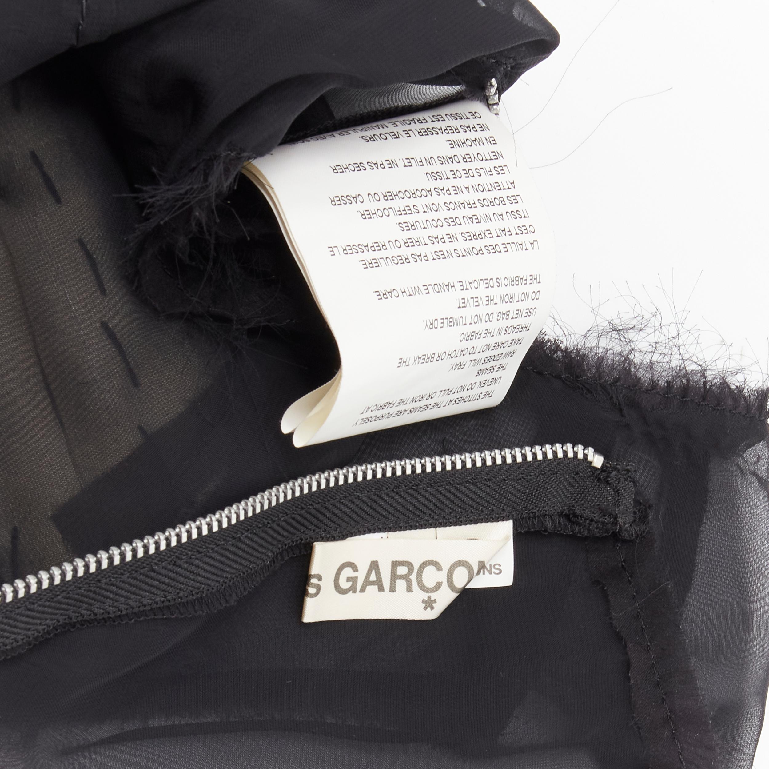 COMME DES GARCONS 2009 black sheer velvet patchwork bumps raw sleeveless vest M For Sale 5